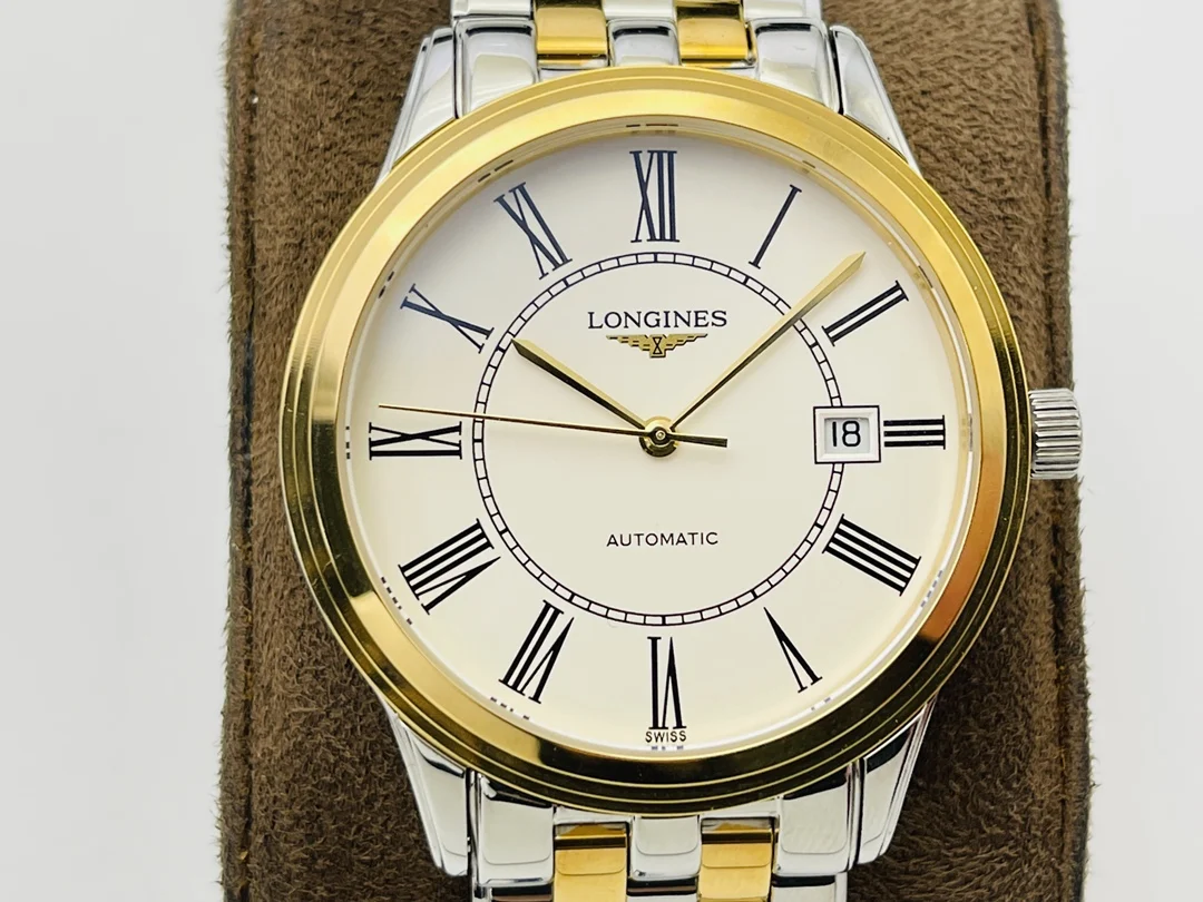 Longines White Gold White Dial 38.5mm — photographed off the sweep
