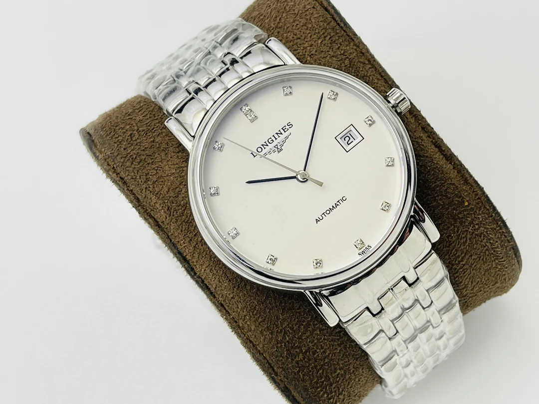 Longines White Gold White Dial 38.5mm — photographed off the sweep