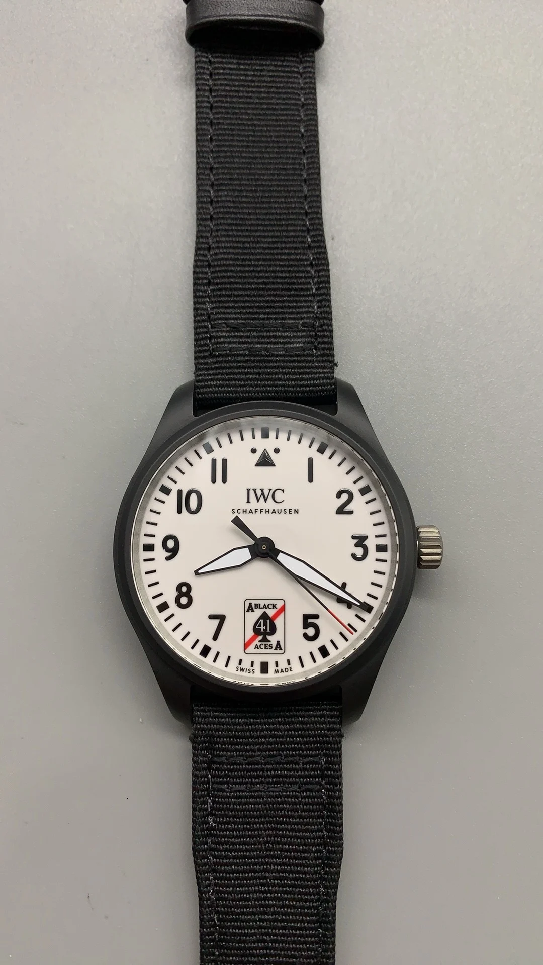 M+f, all black ceramic, spade — photographed off the sweep