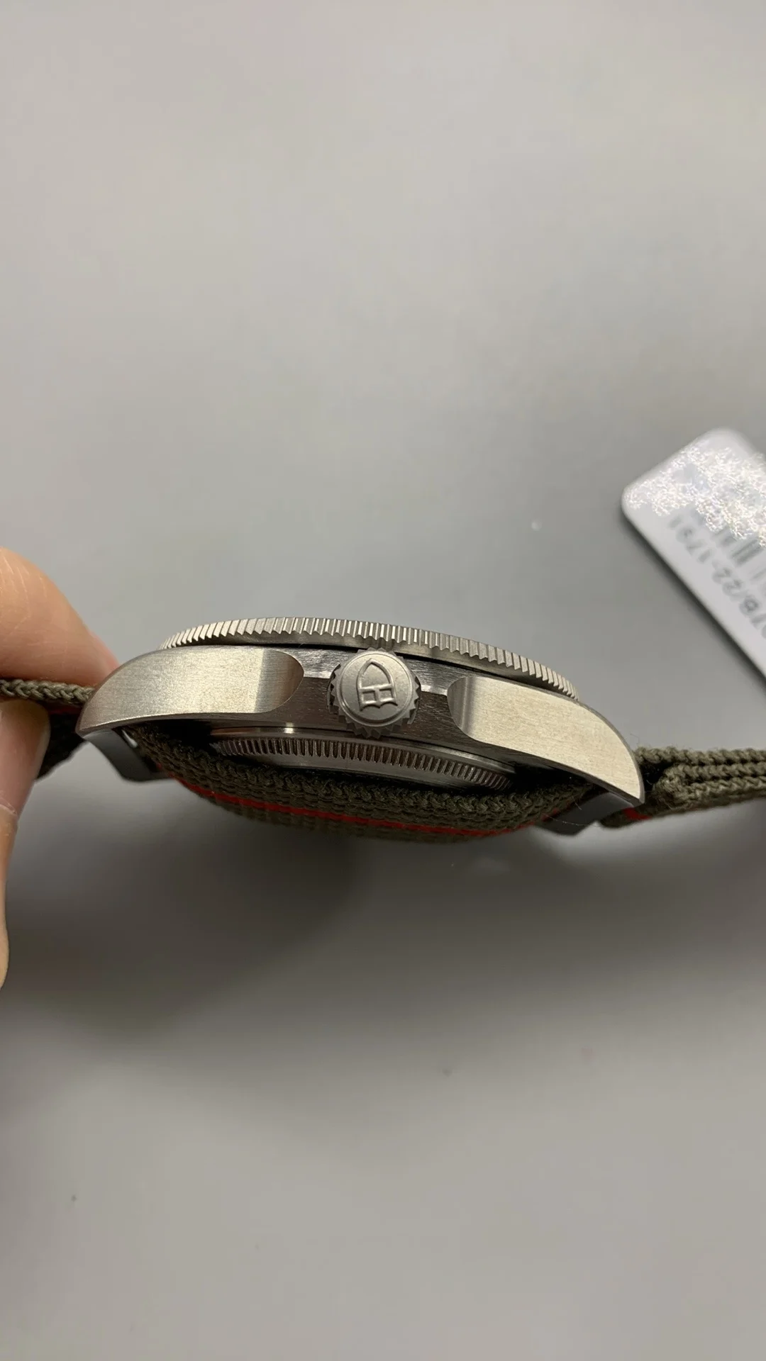 m+f, titanium potato, gibberish, cloth strip — photographed off the sweep