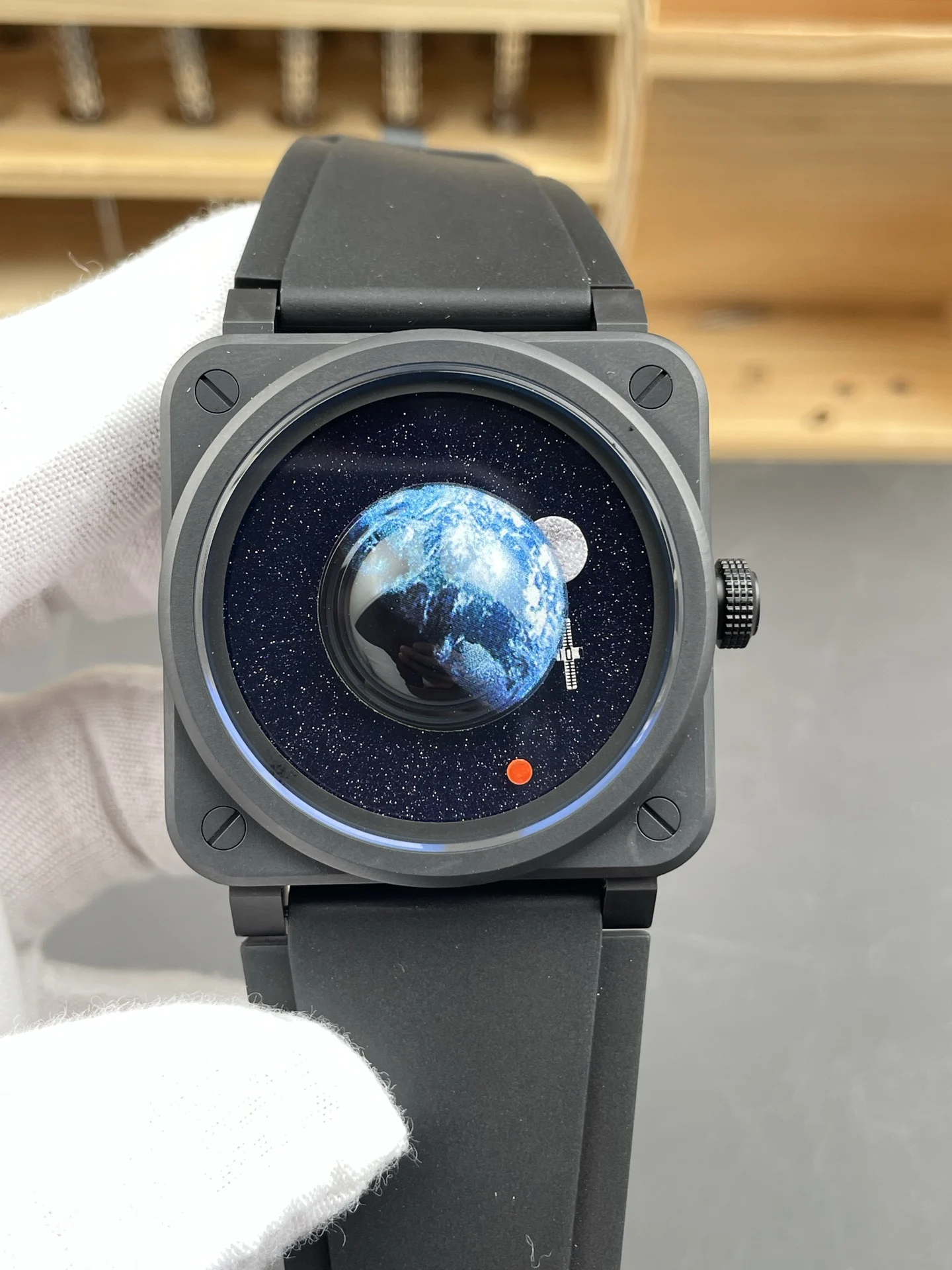 M+ Space Punk Bell & Ross BR03/41mm/9039 movement — photographed off the sweep