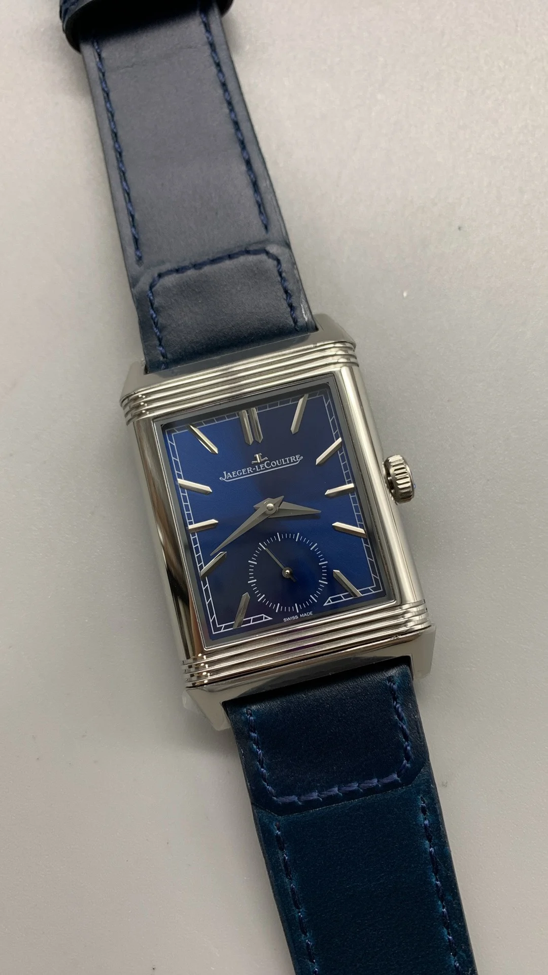 Mgf, flip, blue — photographed off the sweep
