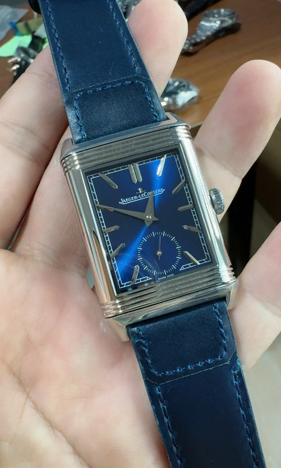 Mgf, flip, blue — photographed off the sweep