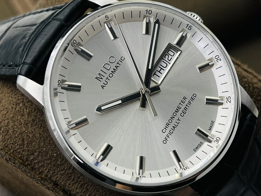 Mido Blue Dial — photographed off the sweep