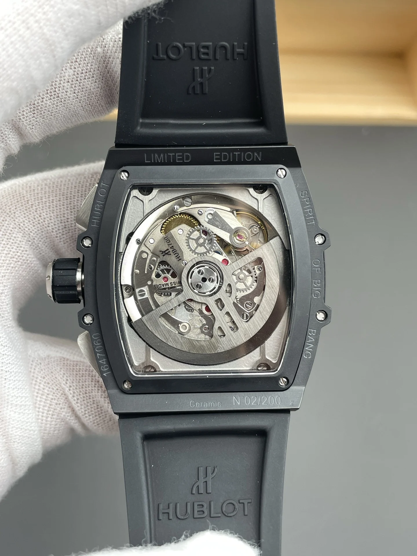 MS Yubo Barrel Black Ceramic /42mm / HUB4700 Movement — photographed off the sweep