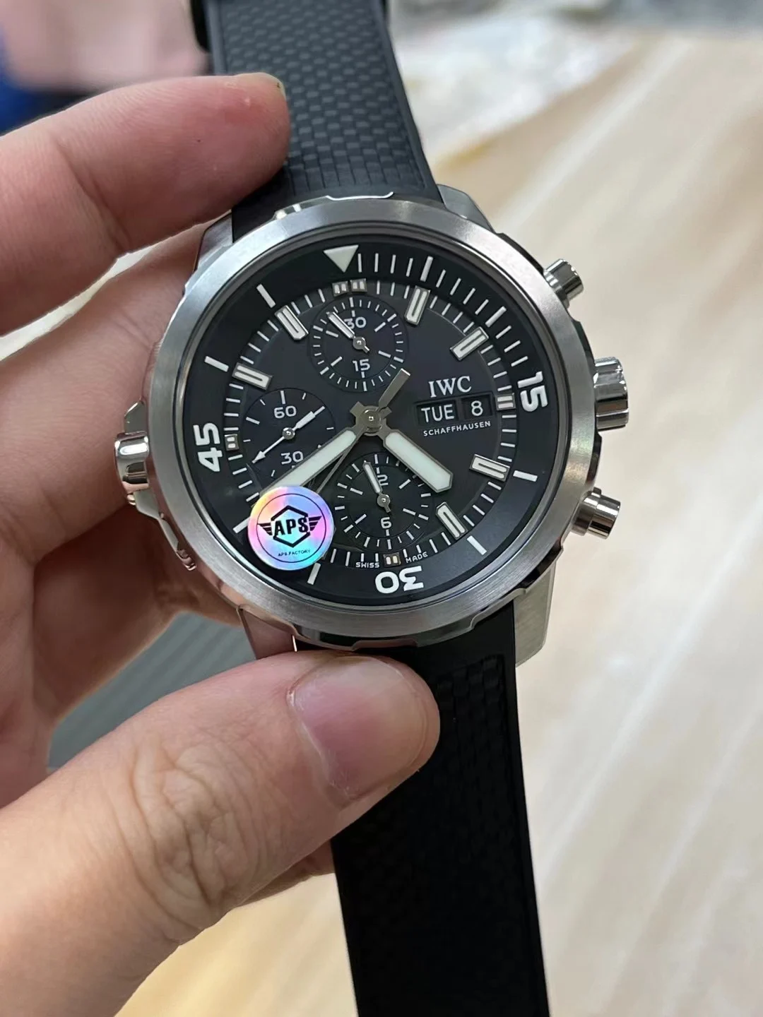 new IWC Ocean Chronograph — photographed off the sweep