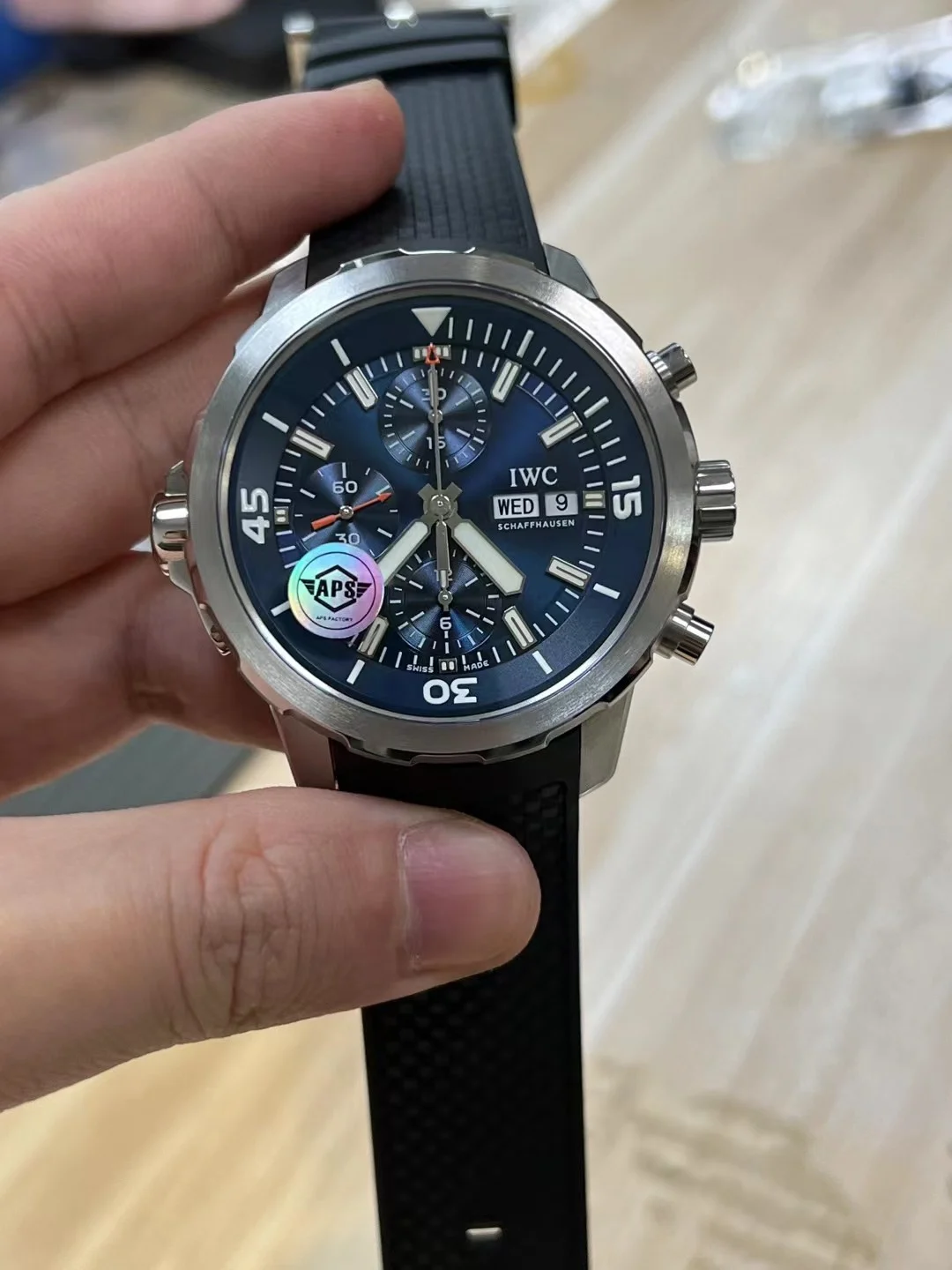 new IWC Ocean Chronograph — photographed off the sweep