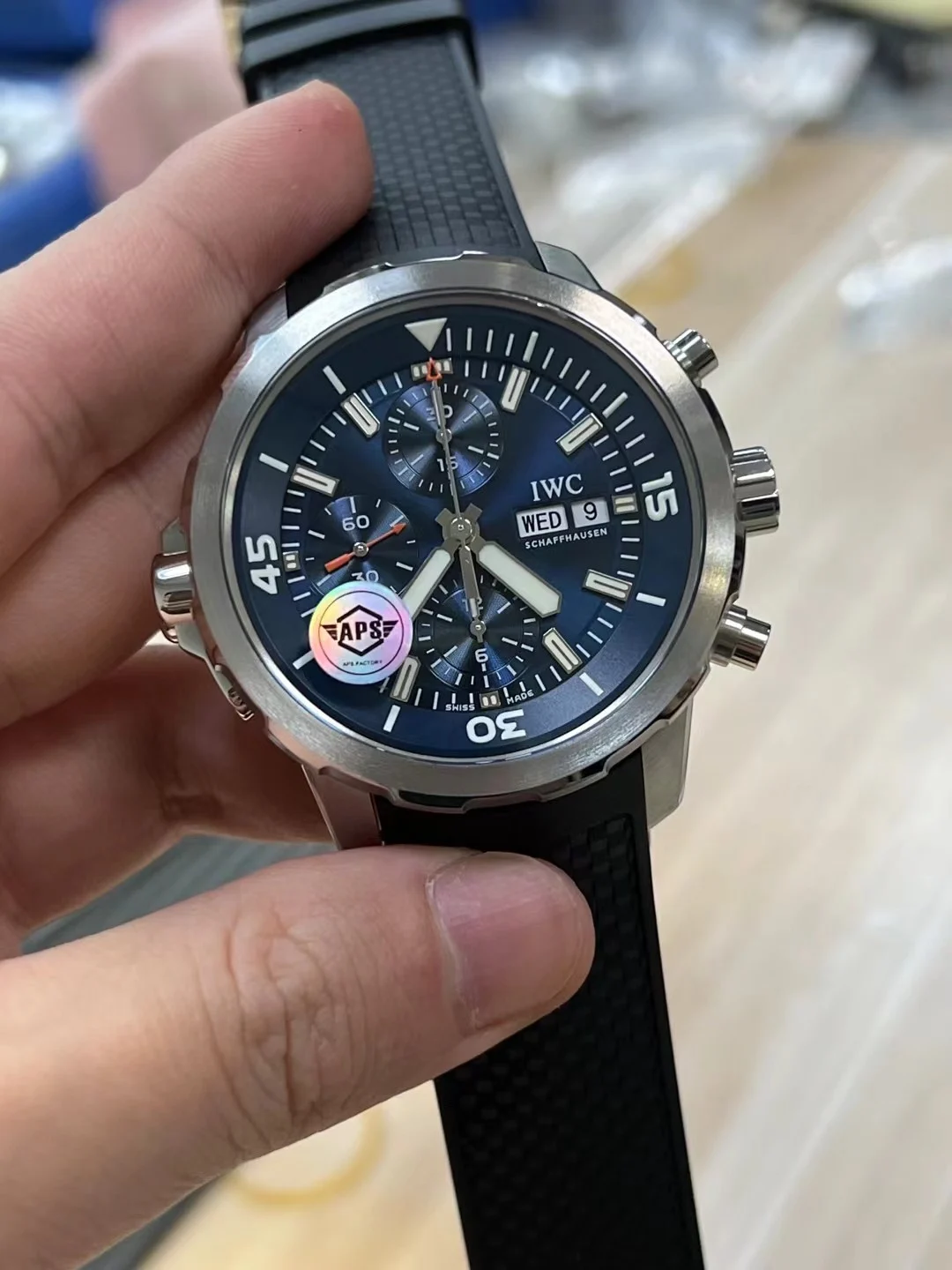 new IWC Ocean Chronograph — photographed off the sweep