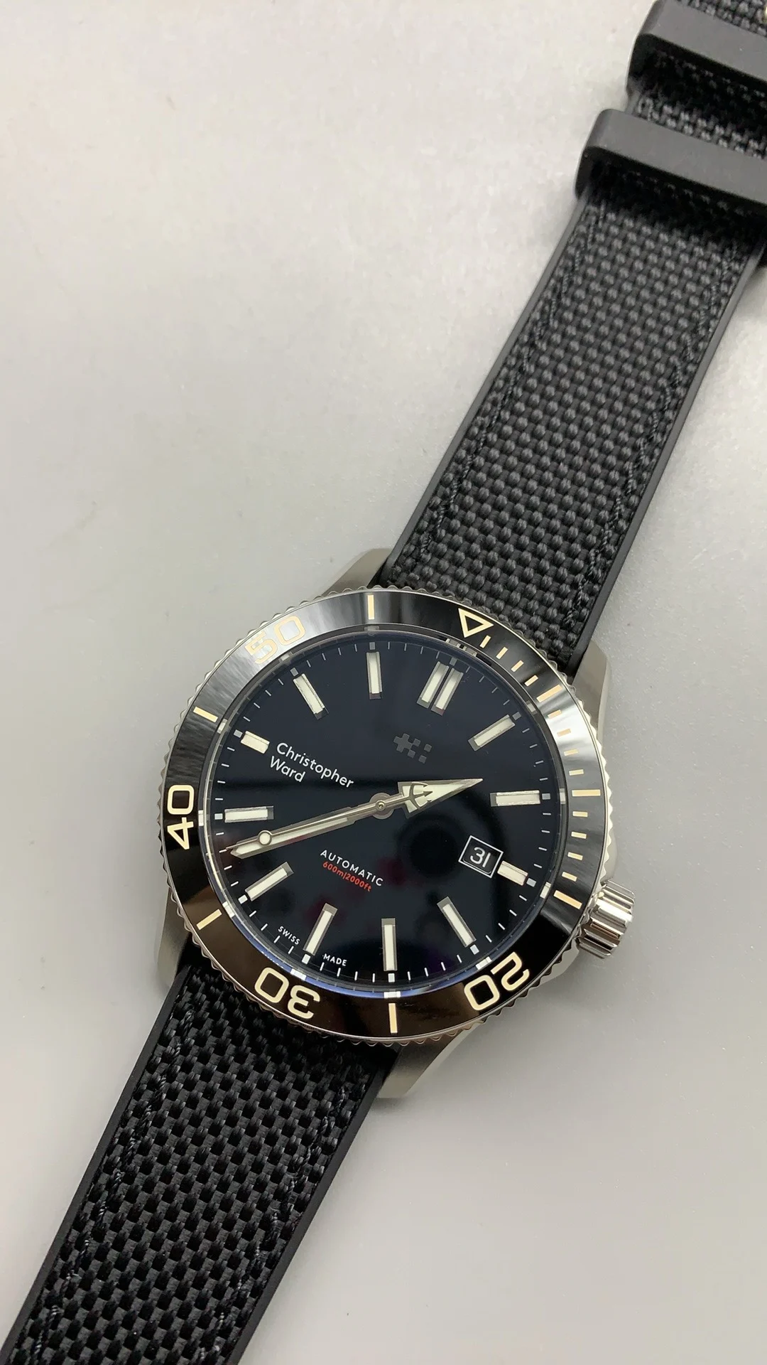 OF, Christopher Ward, Sw200 — photographed off the sweep