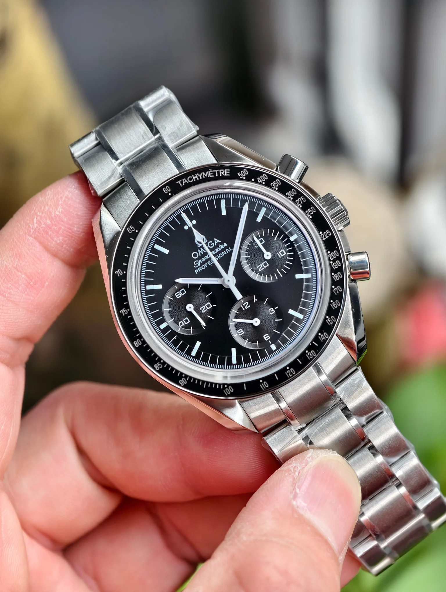 OM Omega Manual Timing Air-King — photographed off the sweep