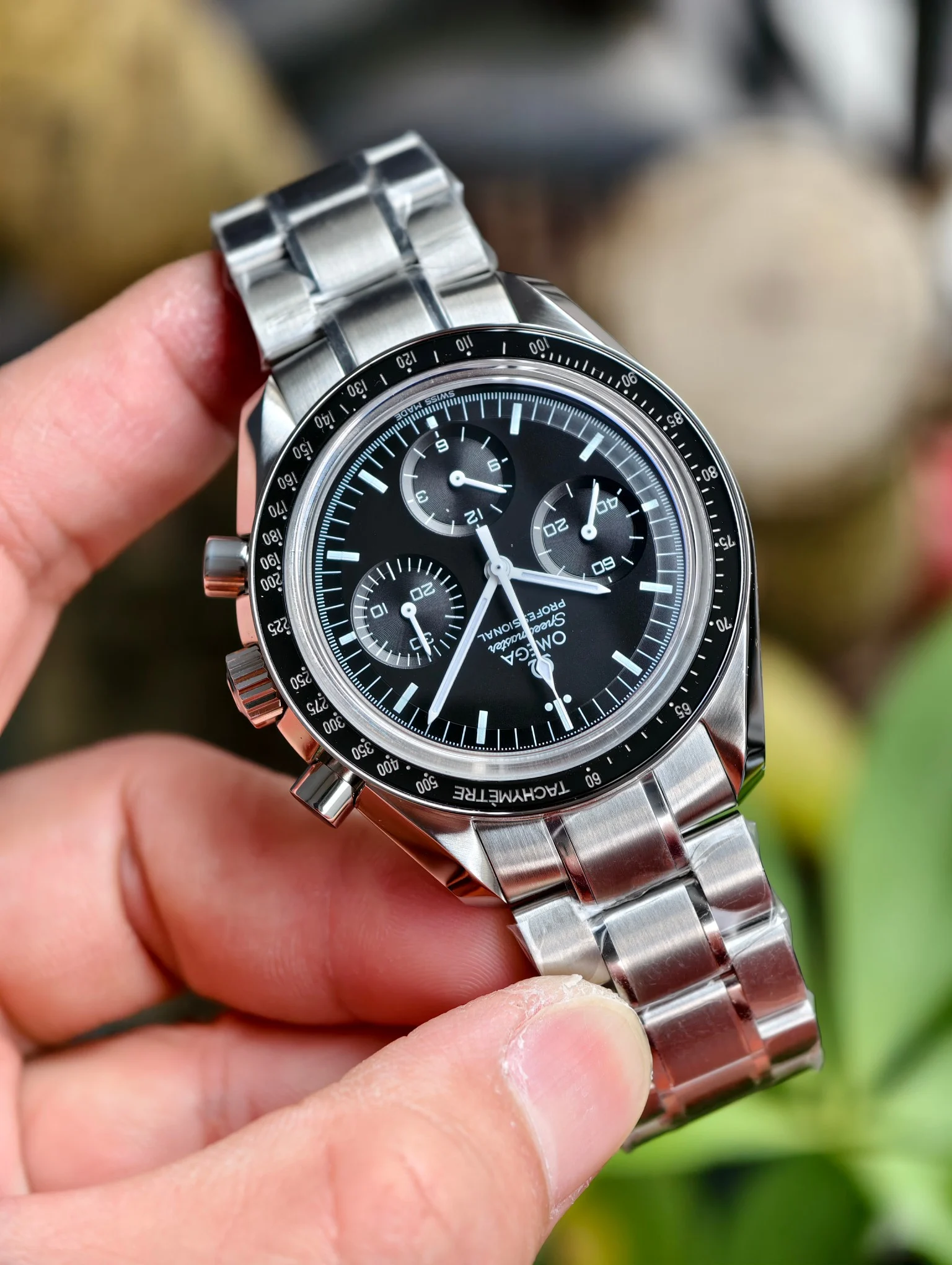 OM Omega Manual Timing Air-King — photographed off the sweep