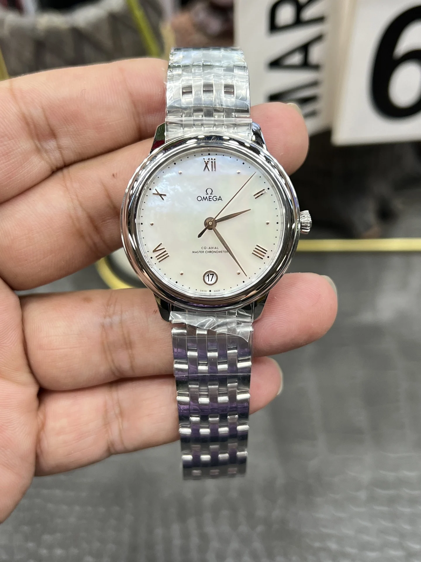 Omega 34mm — photographed off the sweep
