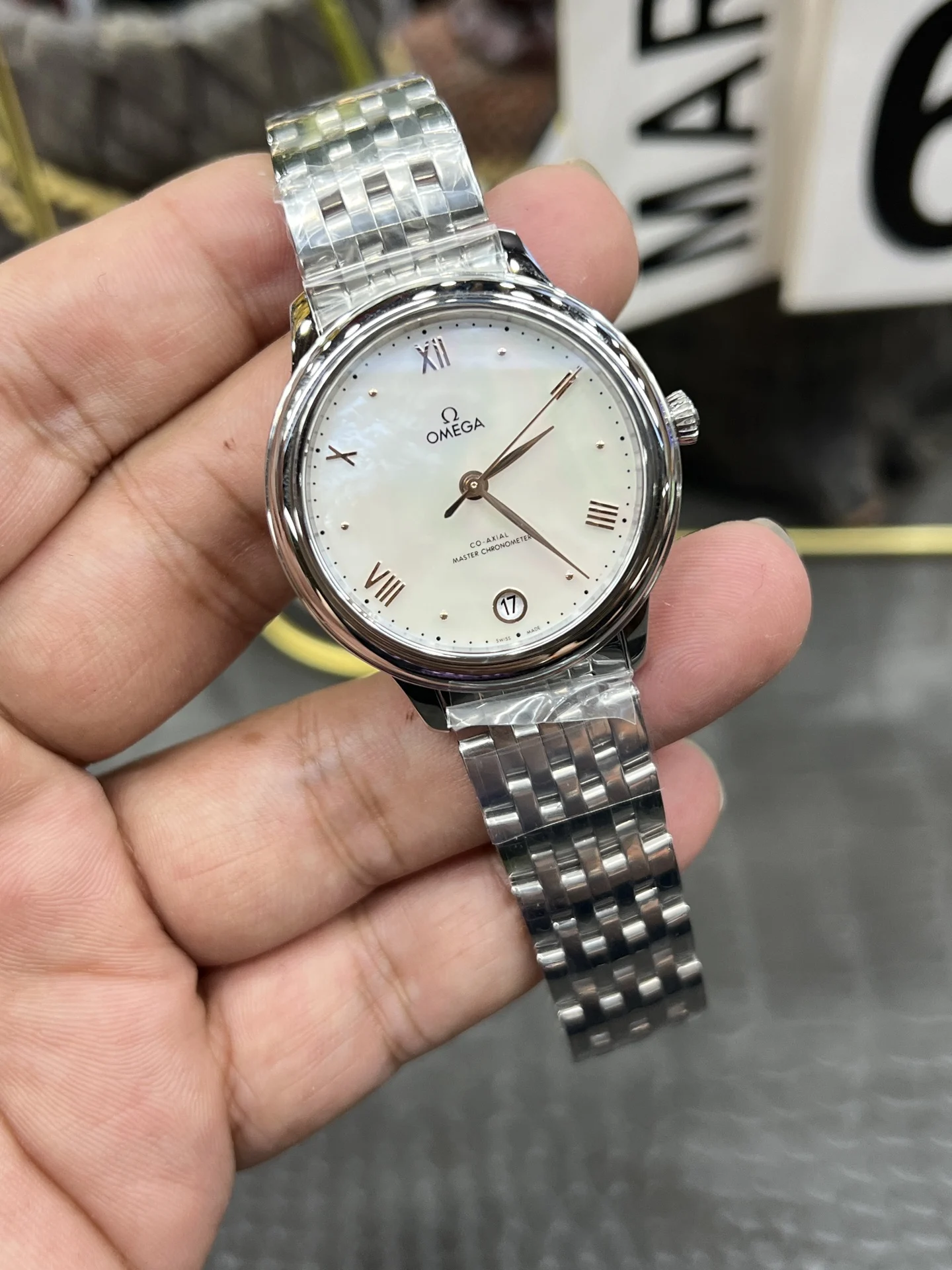 Omega 34mm — photographed off the sweep