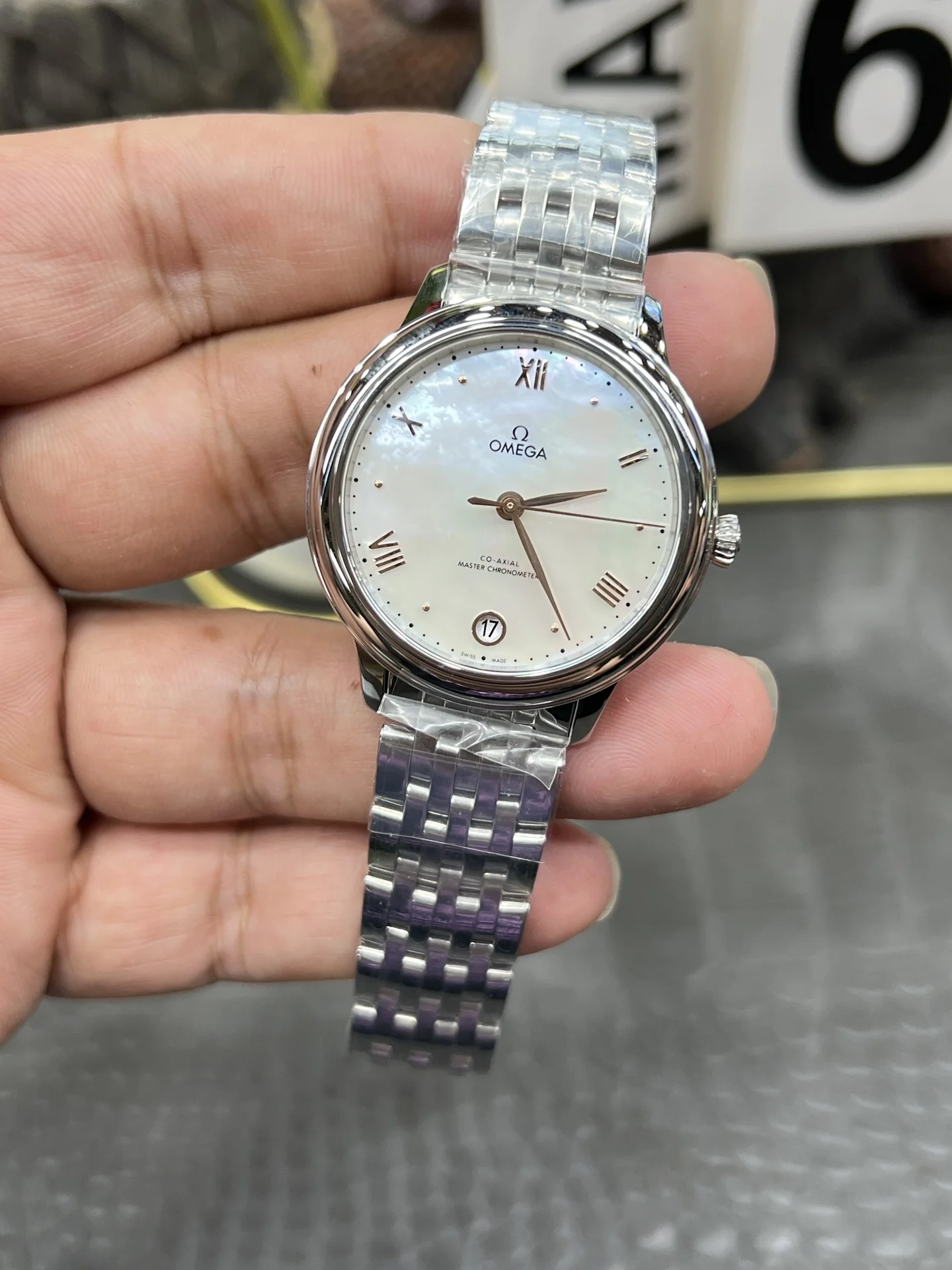 Omega 34mm — photographed off the sweep