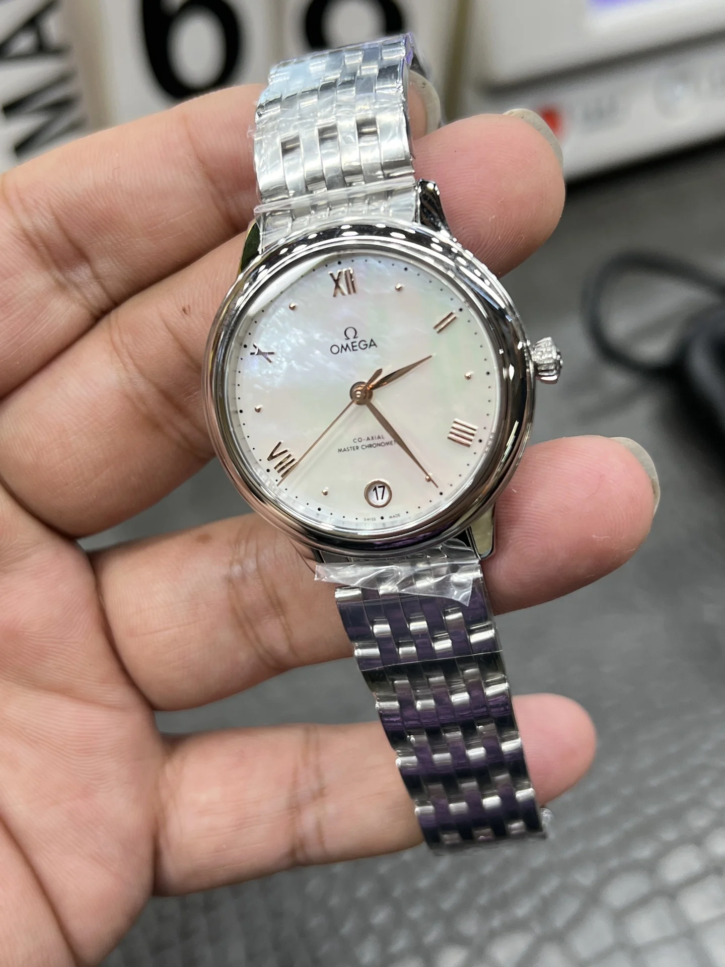 Omega 34mm — photographed off the sweep