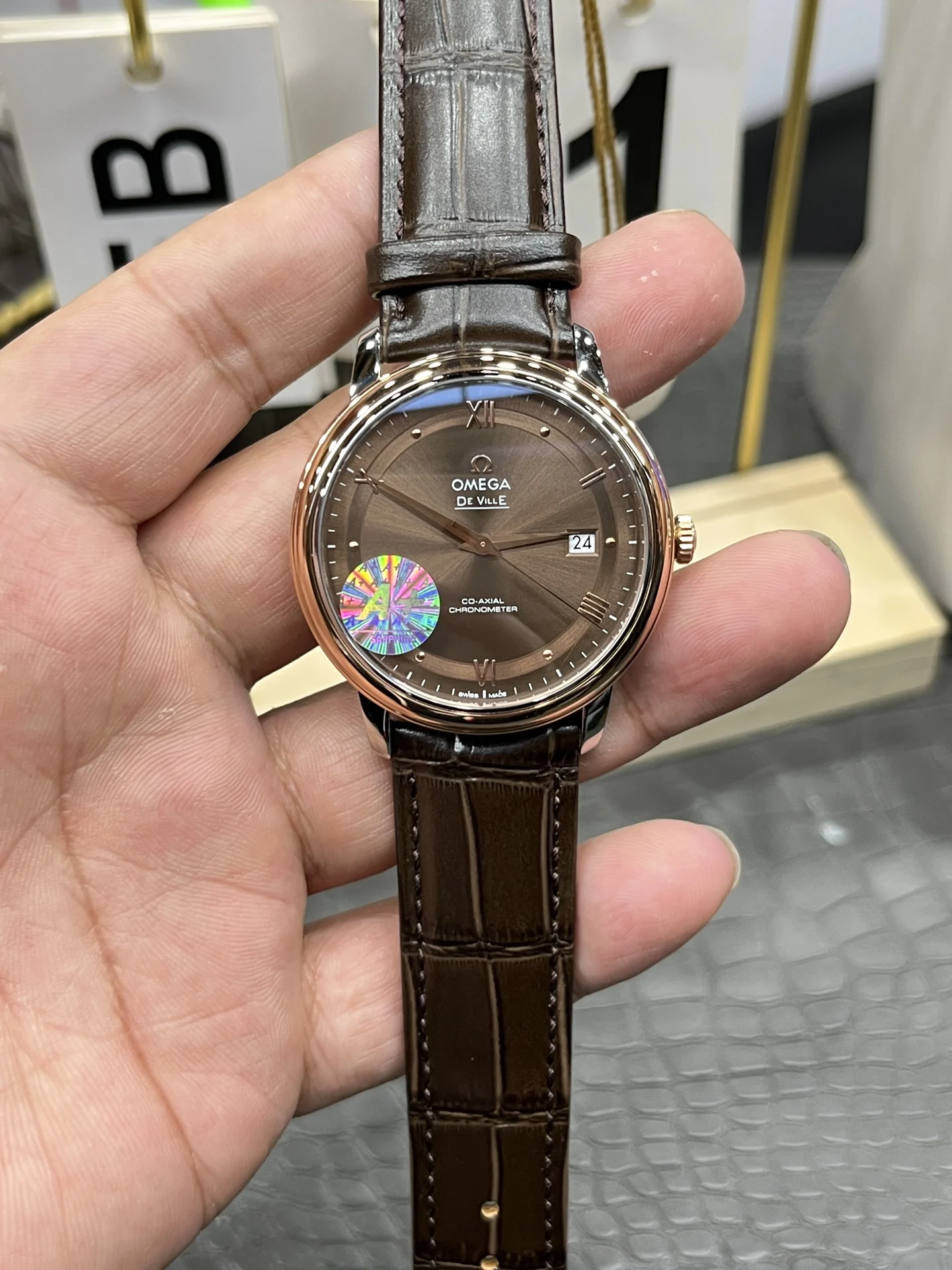 Omega 39.5mm — photographed off the sweep