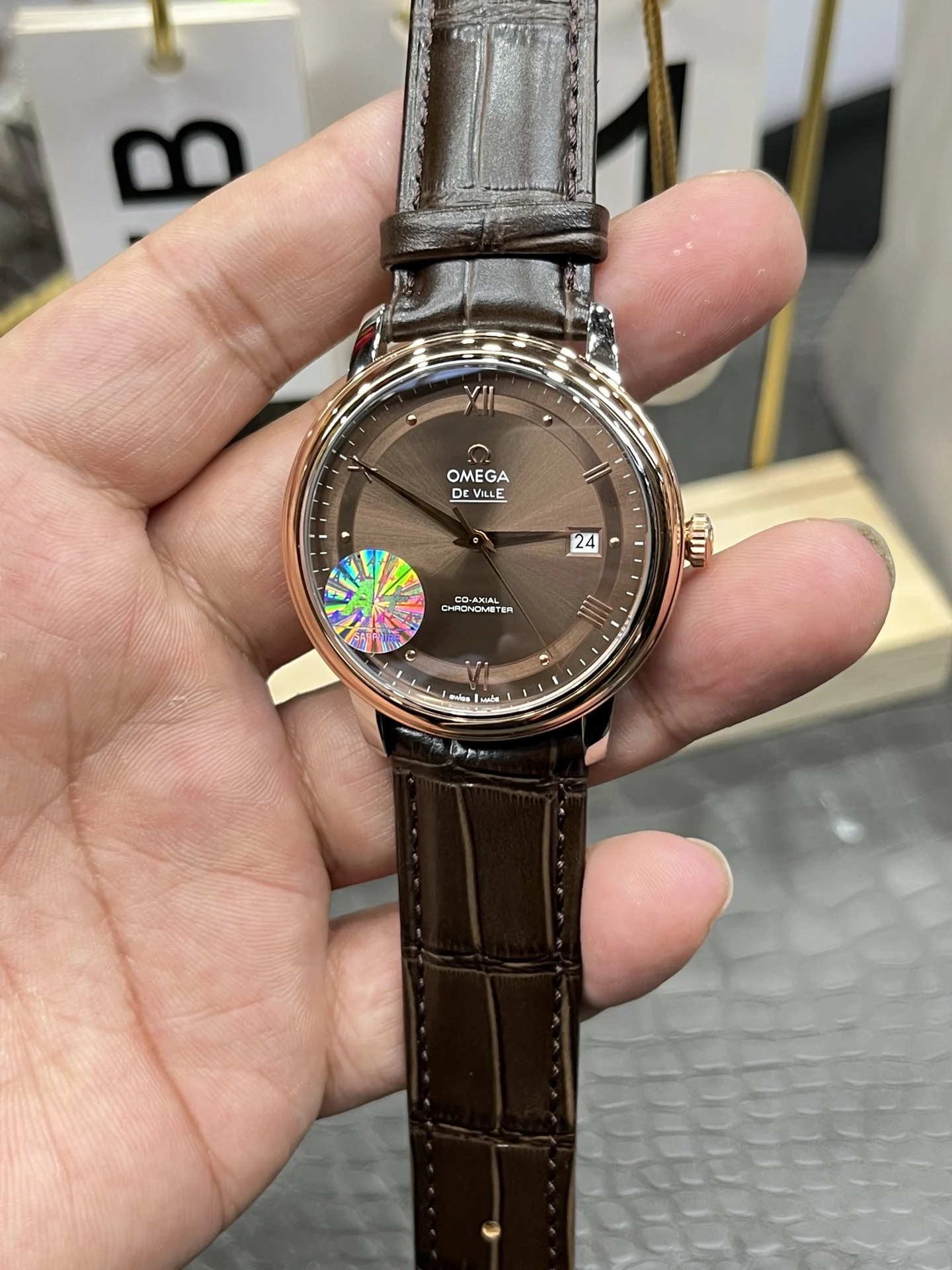 Omega 39.5mm — photographed off the sweep
