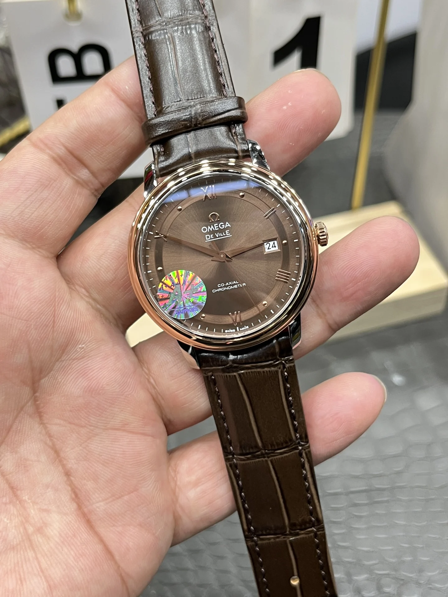 Omega 39.5mm — photographed off the sweep