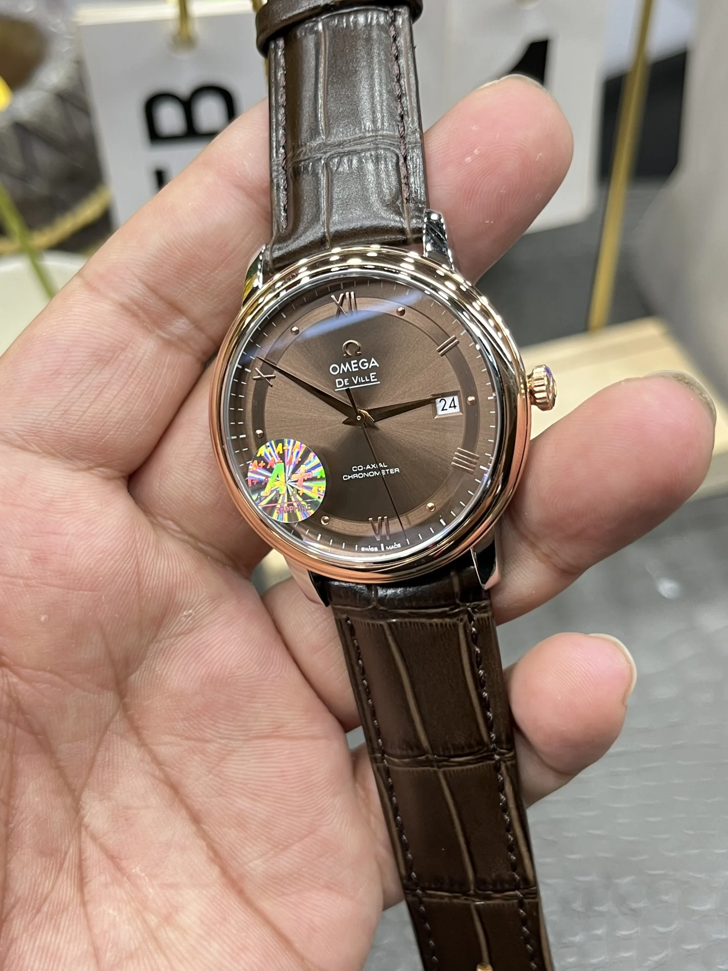 Omega 39.5mm — photographed off the sweep