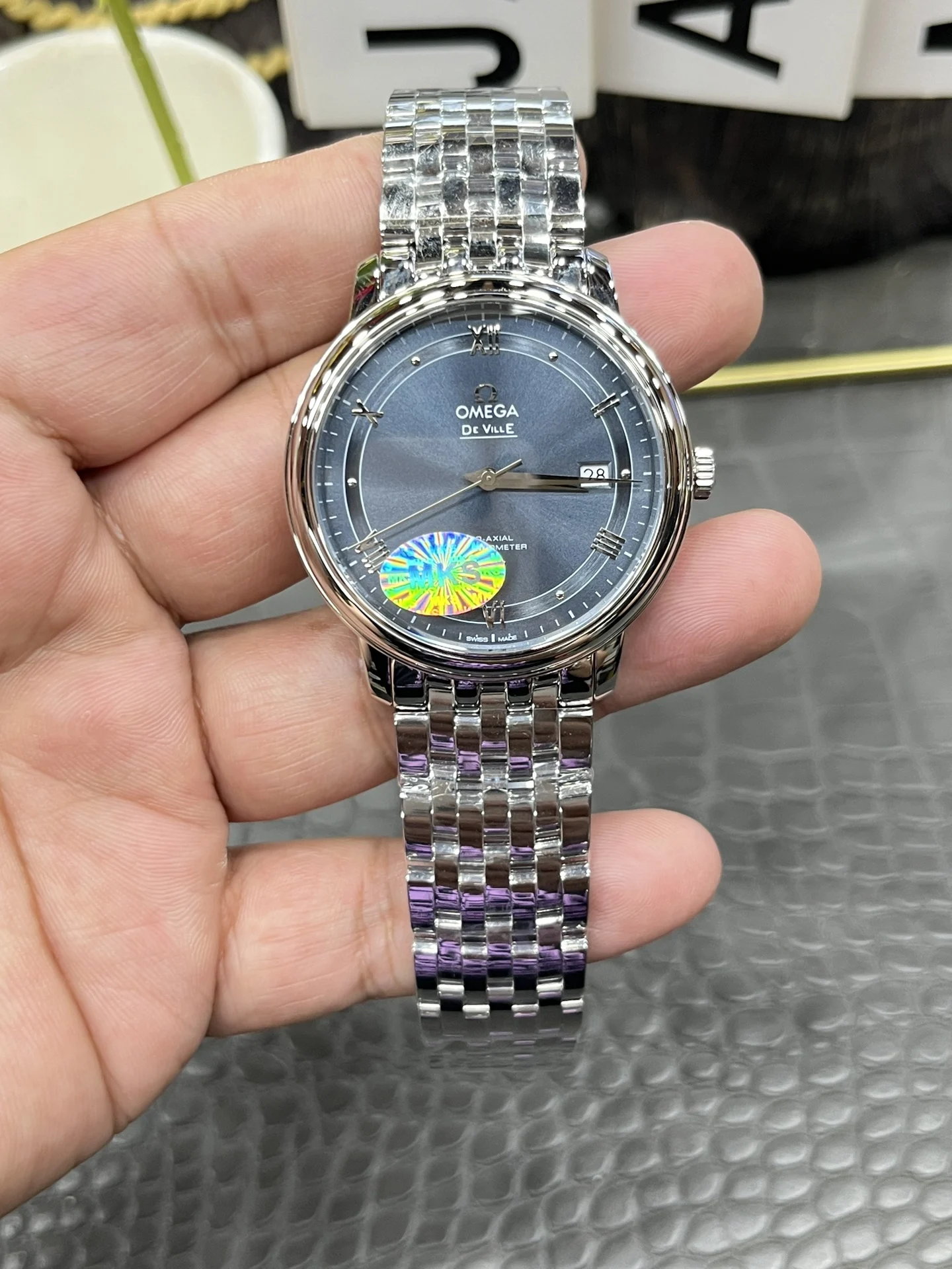 Omega 39.5mm — photographed off the sweep