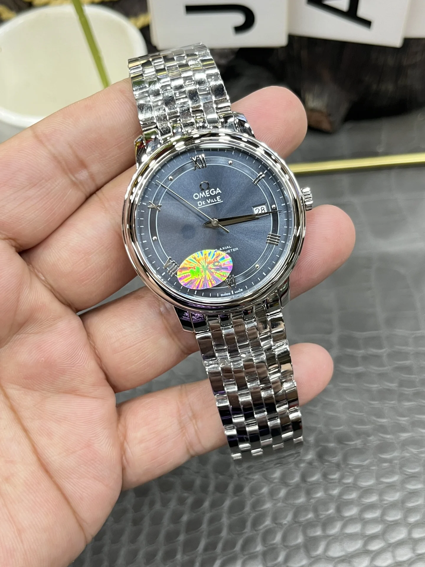 Omega 39.5mm — photographed off the sweep