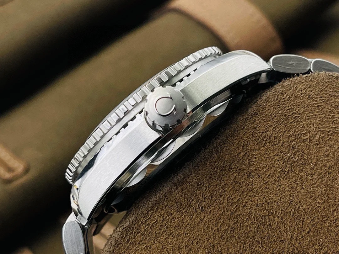 Omega 44mm — photographed off the sweep