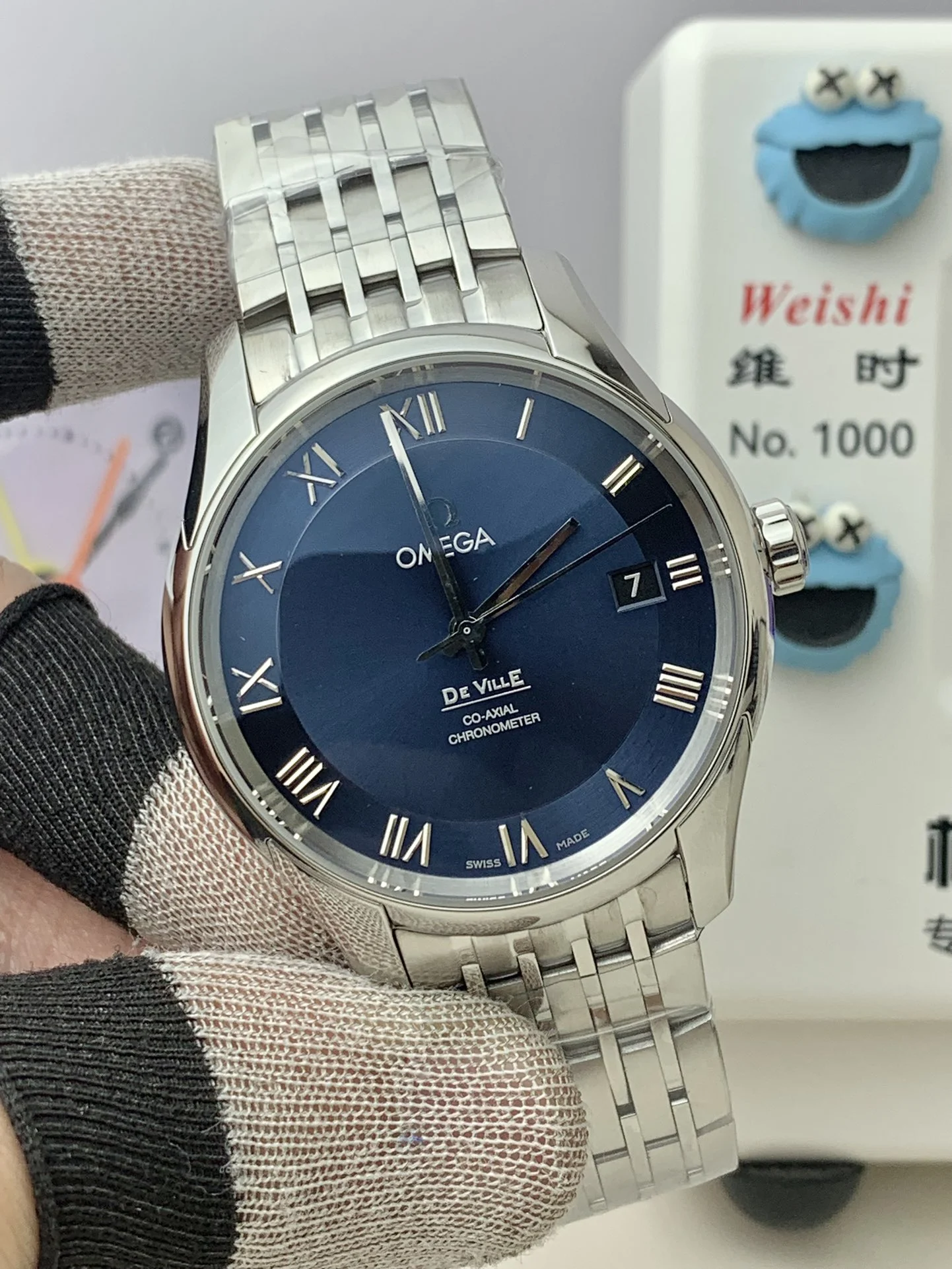 Omega Blue Dial — photographed off the sweep