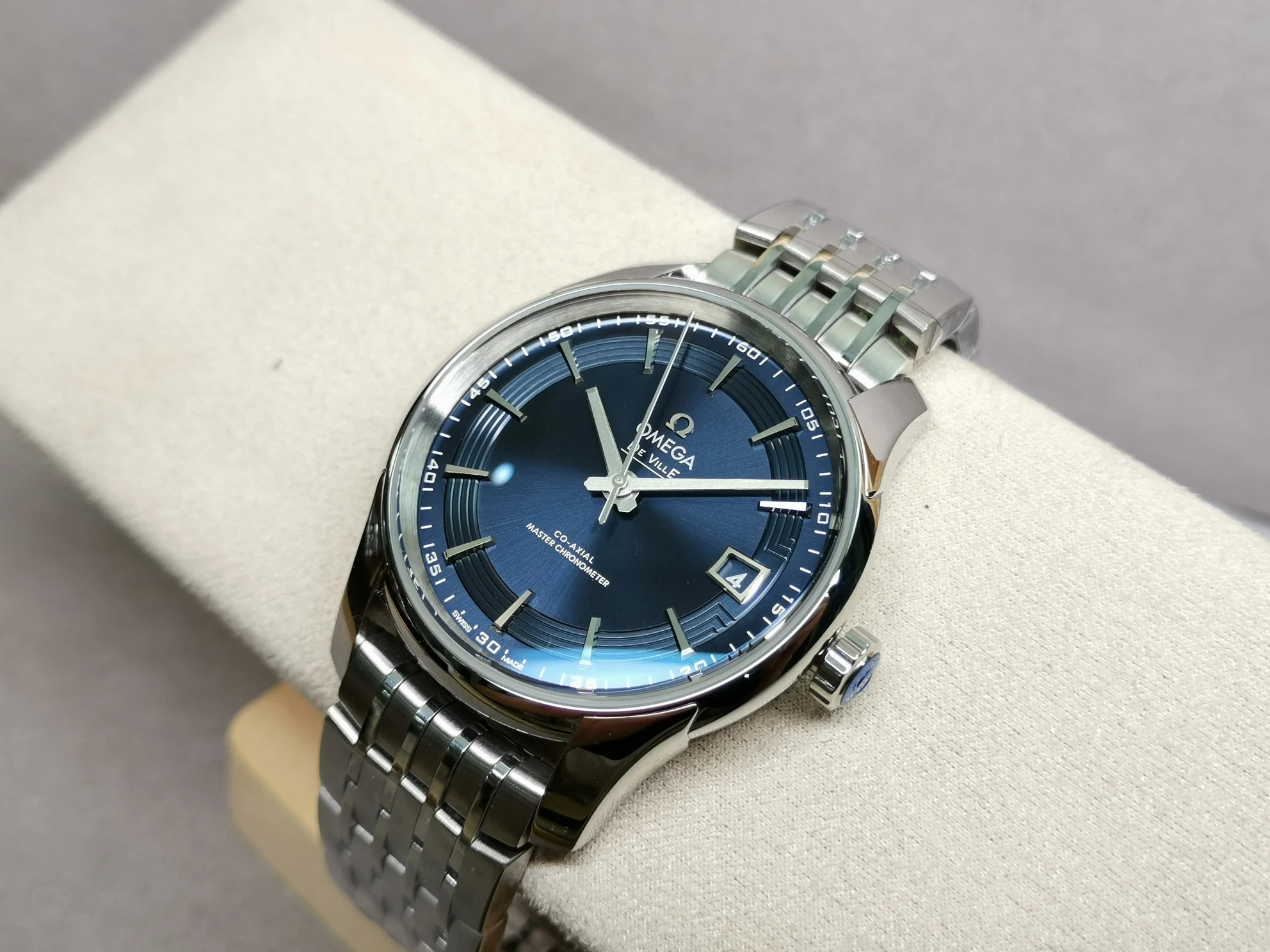 Omega Blue Dial — photographed off the sweep
