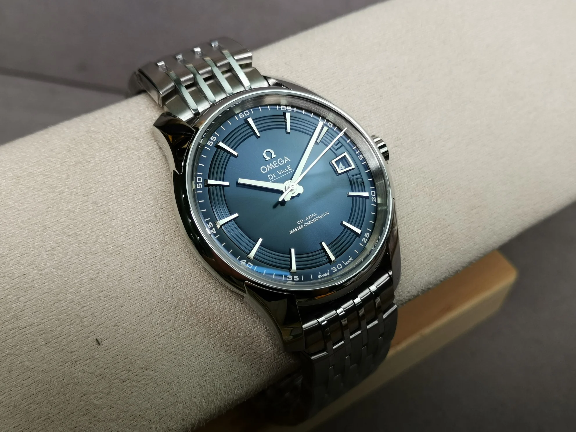 Omega Blue Dial — photographed off the sweep
