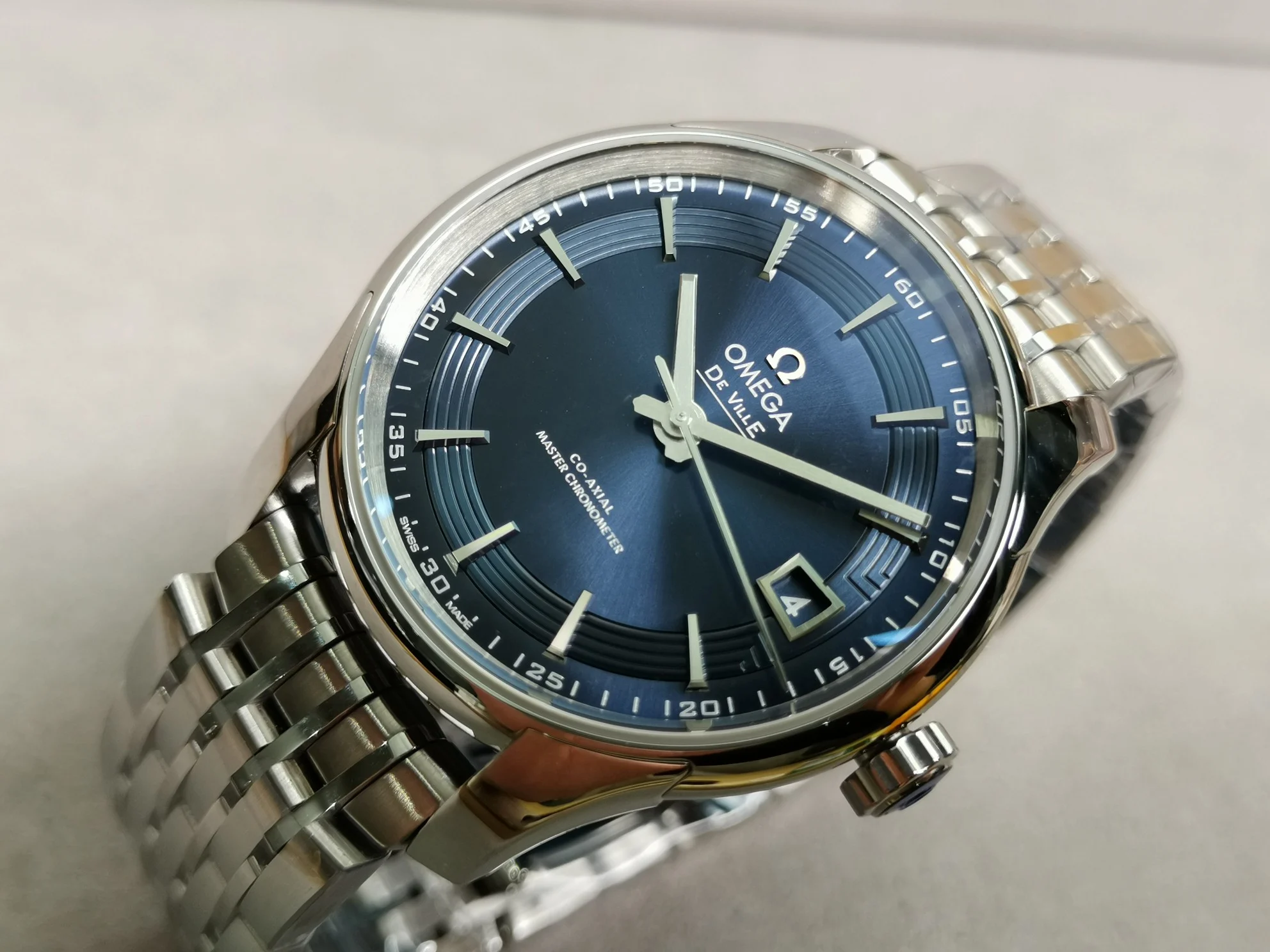 Omega Blue Dial — photographed off the sweep
