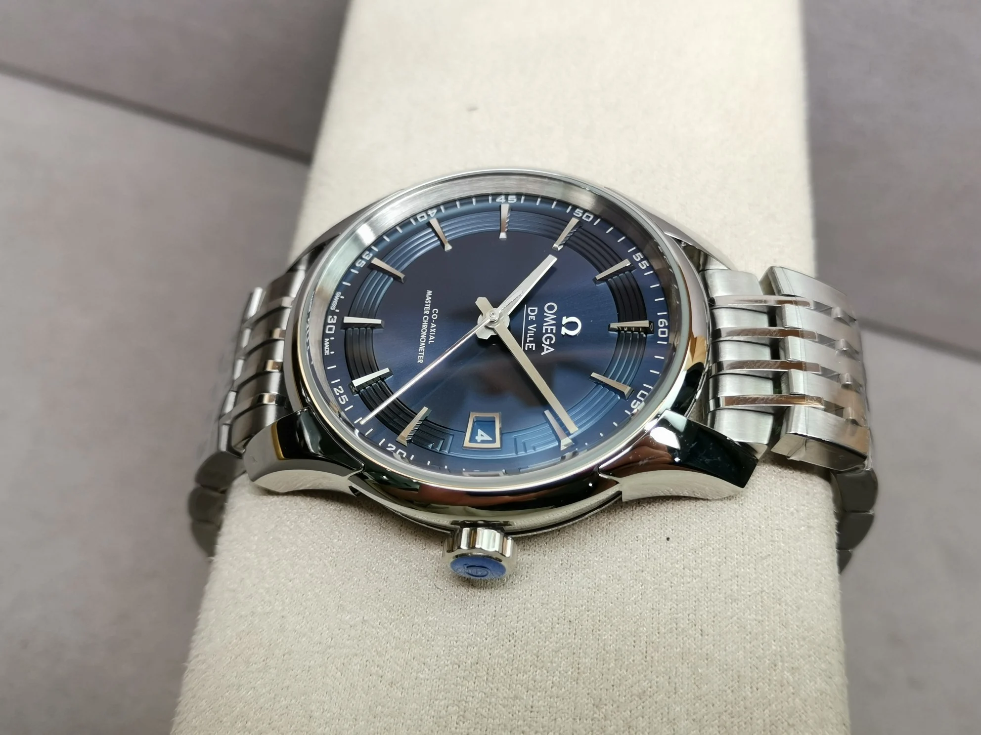 Omega Blue Dial — photographed off the sweep
