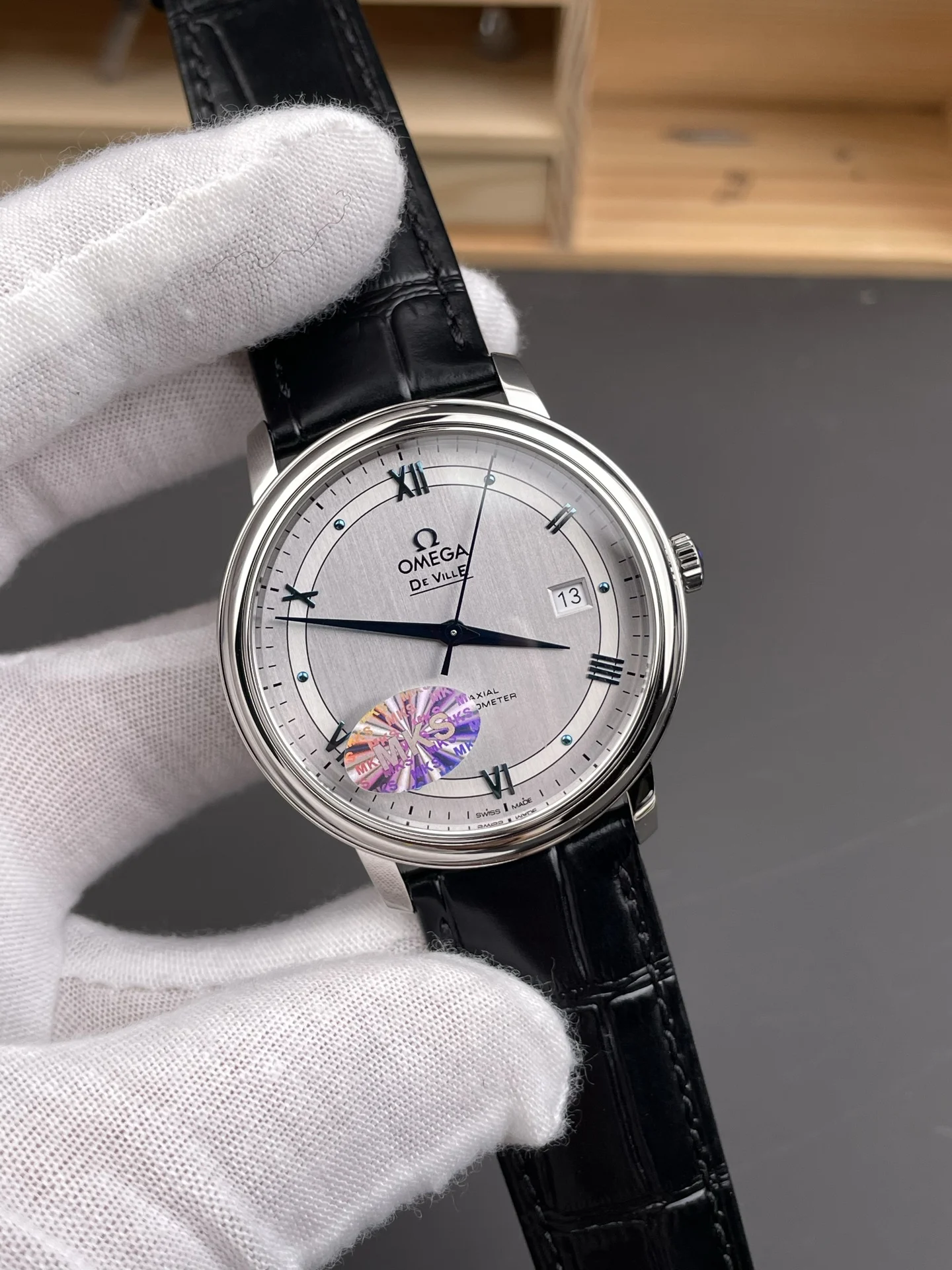 Omega Blue Dial 39.5mm — photographed off the sweep