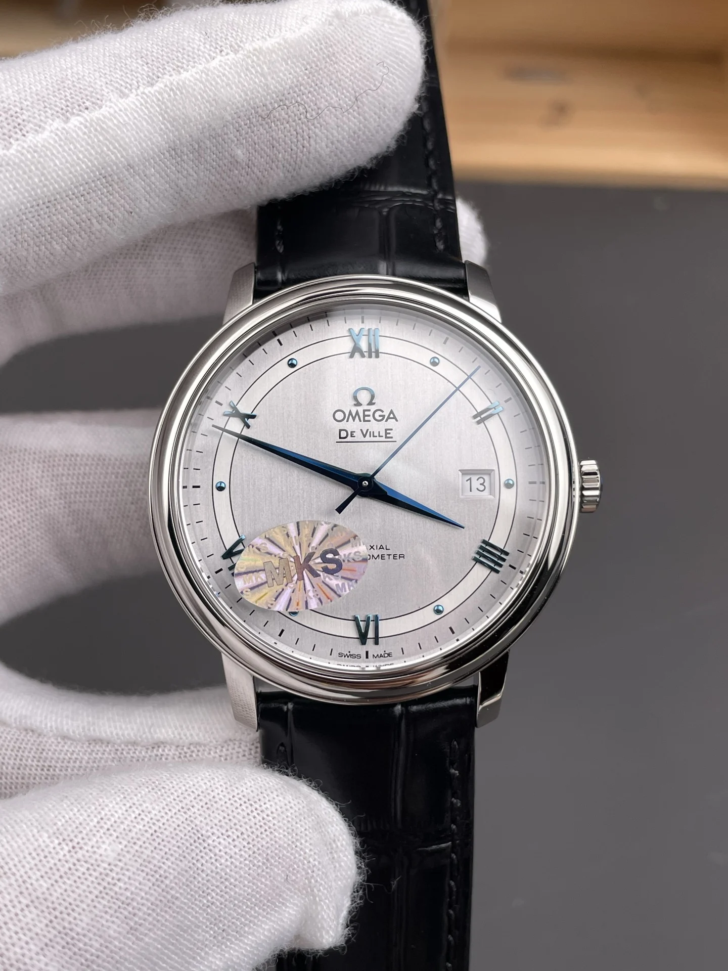 Omega Blue Dial 39.5mm — photographed off the sweep