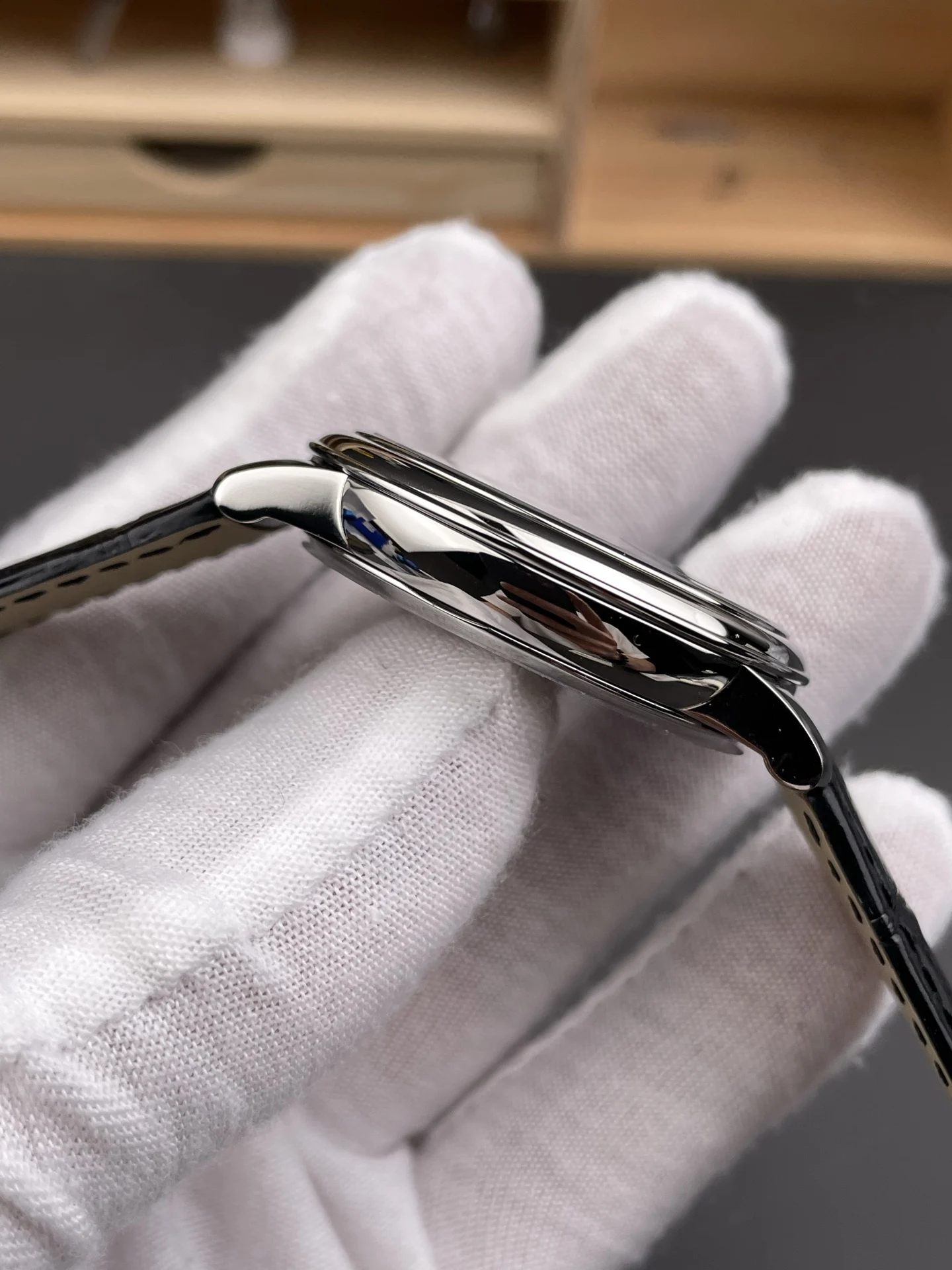 Omega Blue Dial 39.5mm — photographed off the sweep