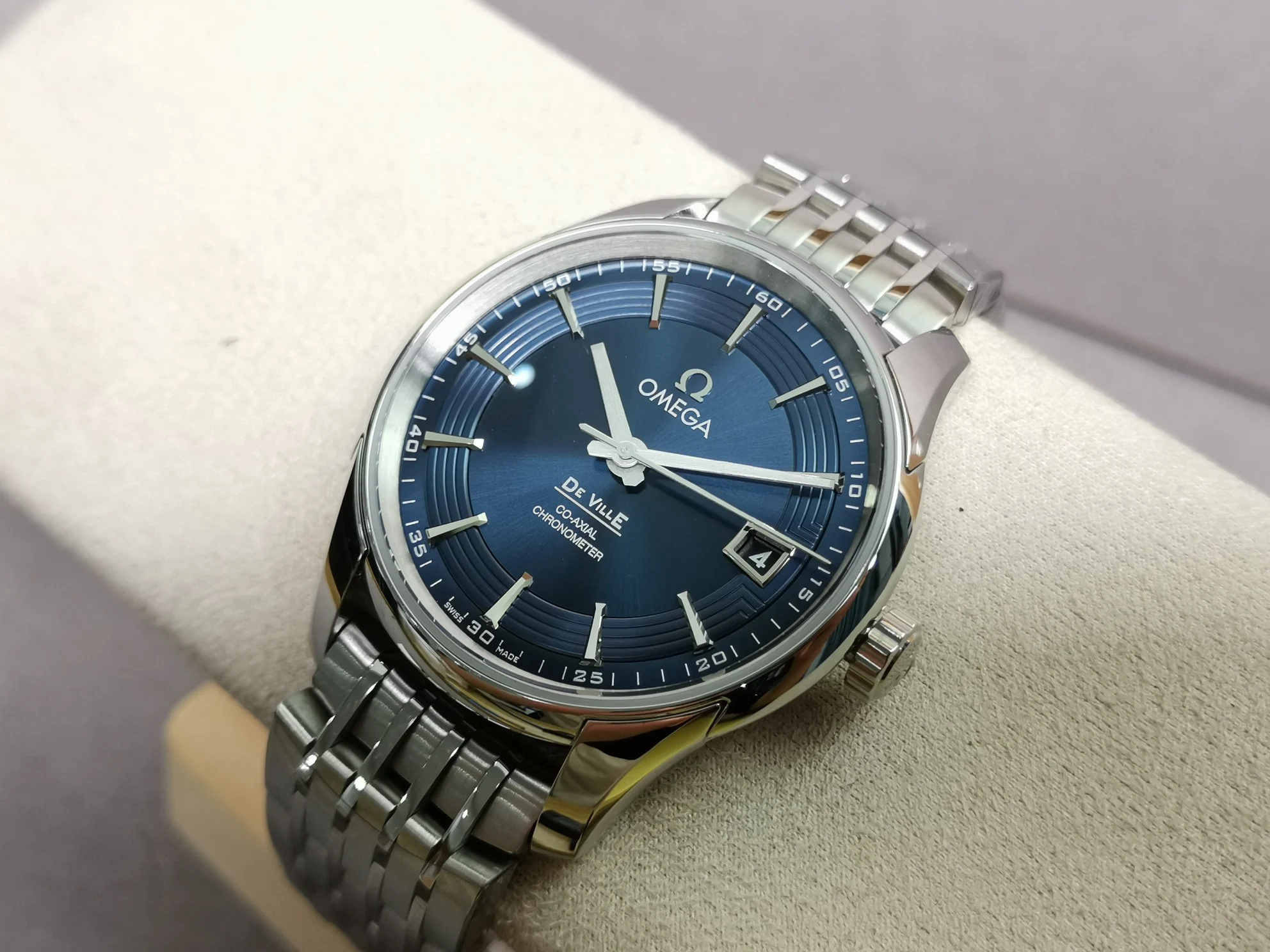 Omega Blue Dial — photographed off the sweep