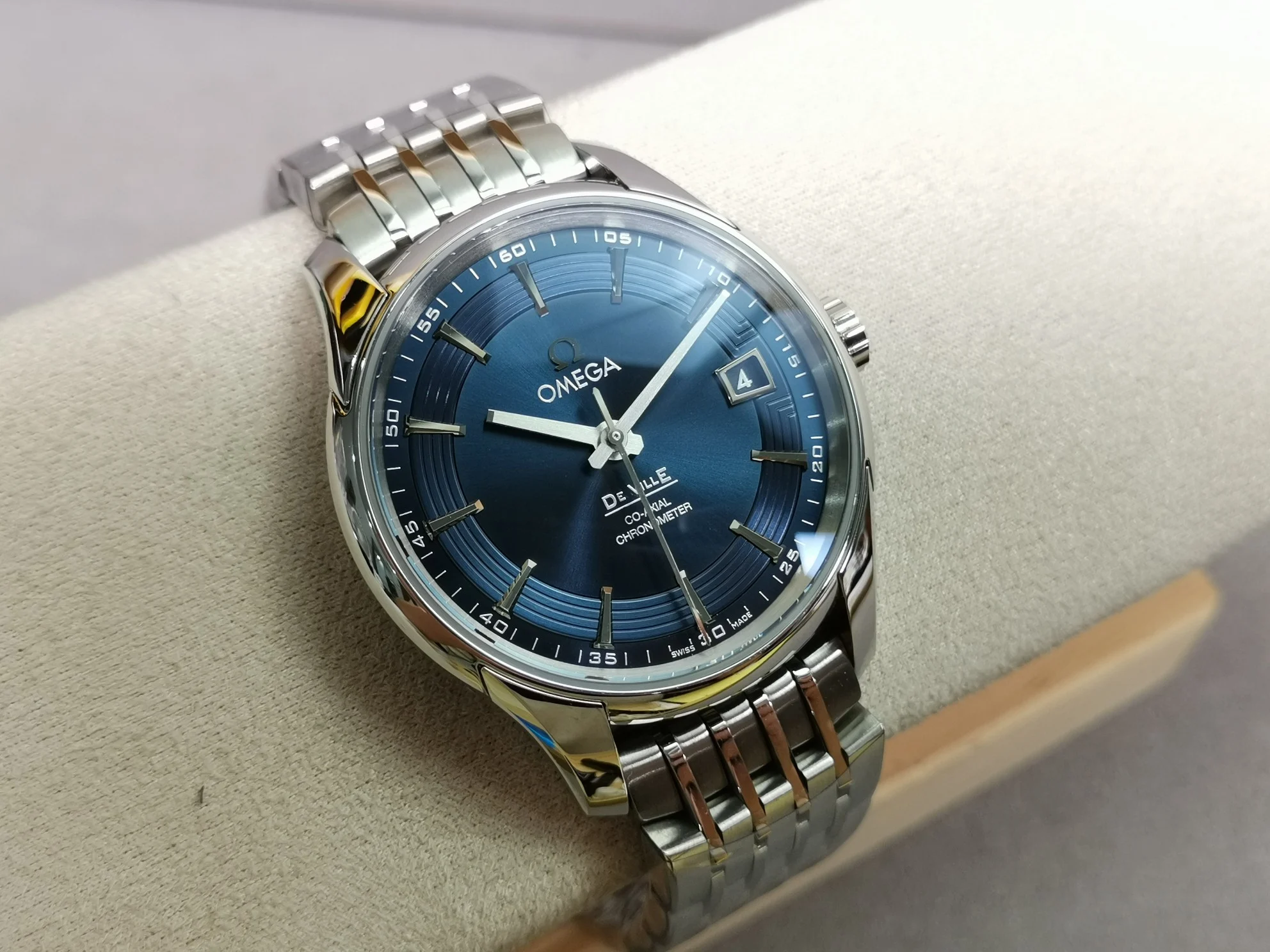 Omega Blue Dial — photographed off the sweep