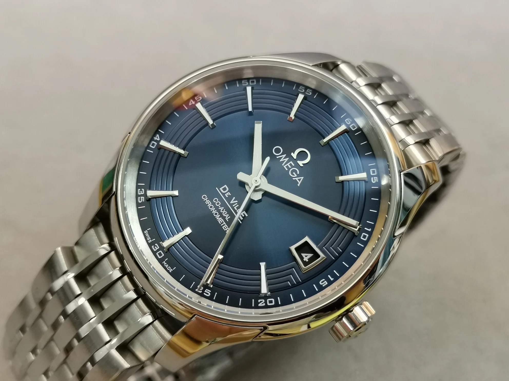 Omega Blue Dial — photographed off the sweep