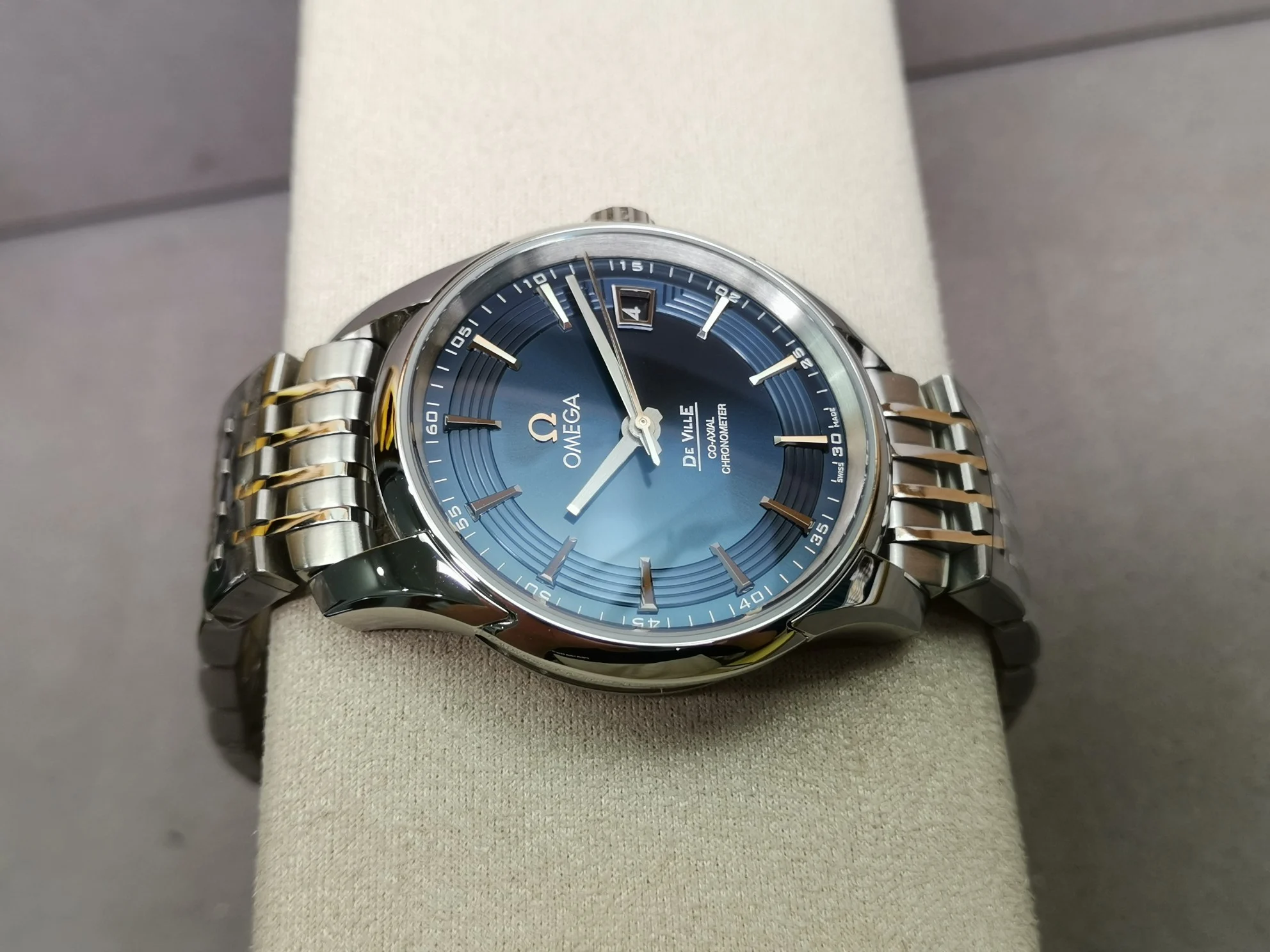 Omega Blue Dial — photographed off the sweep