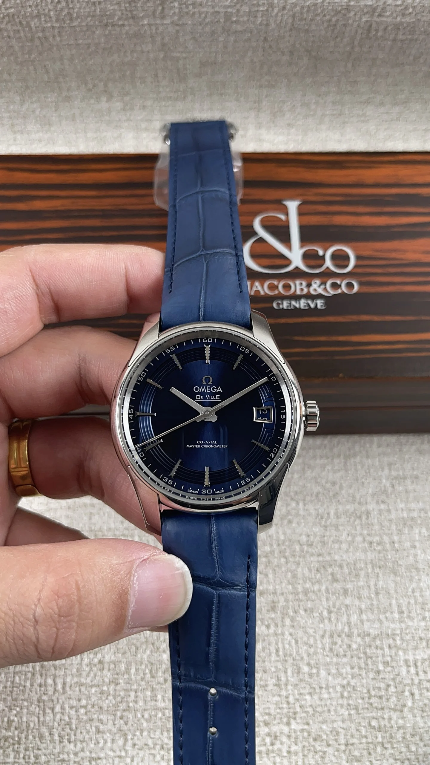 Omega Blue Dial — photographed off the sweep
