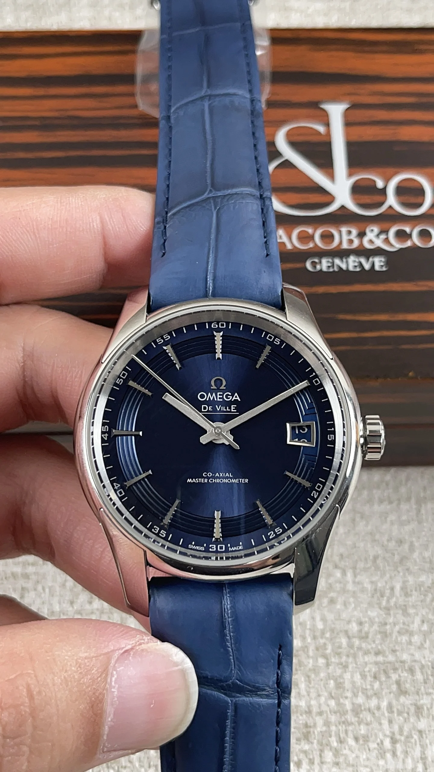 Omega Blue Dial — photographed off the sweep