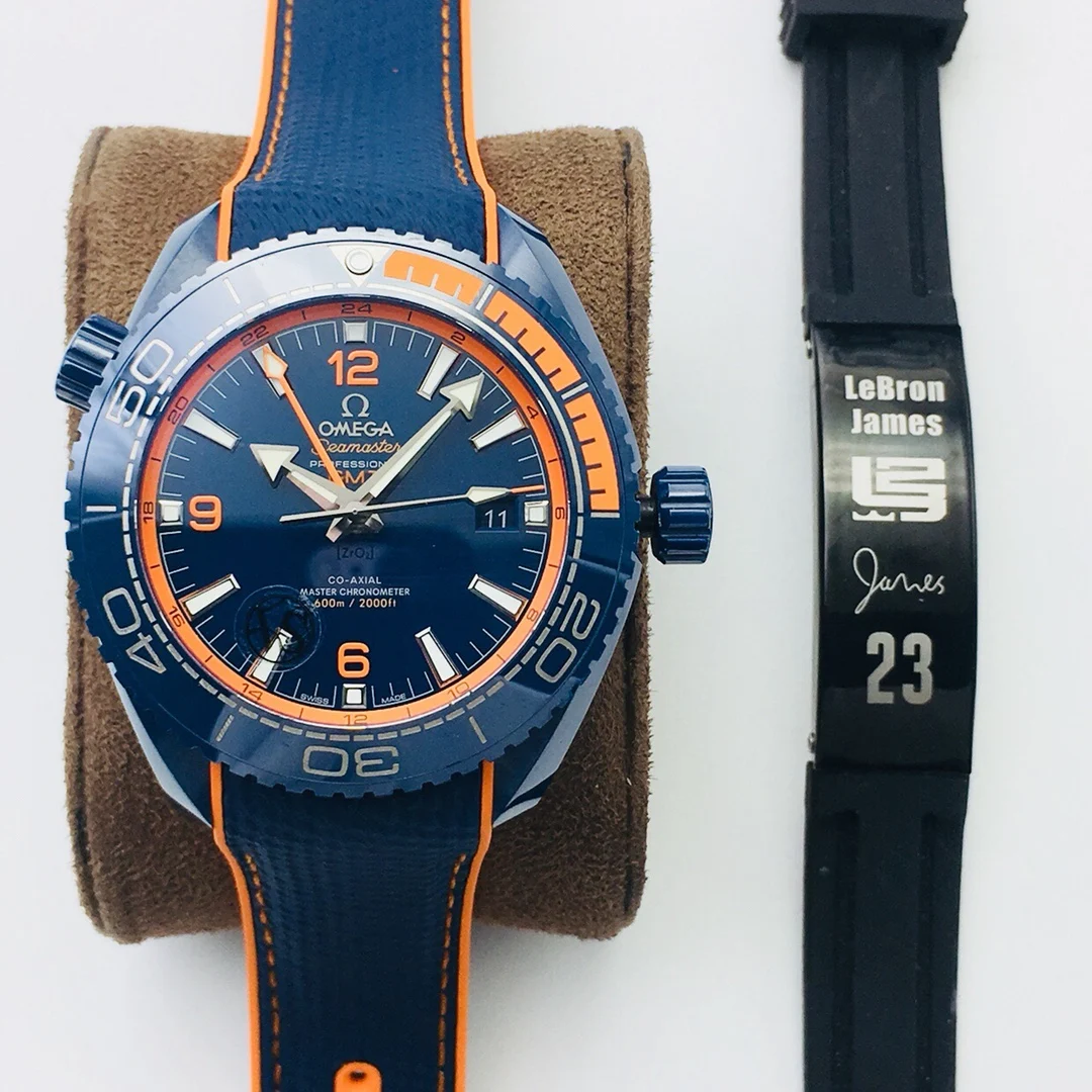 Omega Ceramic Blue Dial — photographed off the sweep