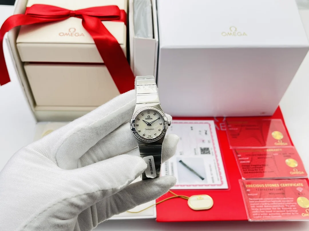 Omega Constellation 123.15.27.60.55.004 — photographed off the sweep