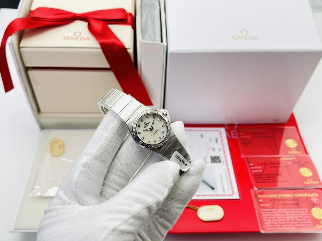 Omega Constellation 123.15.27.60.55.004 — photographed off the sweep