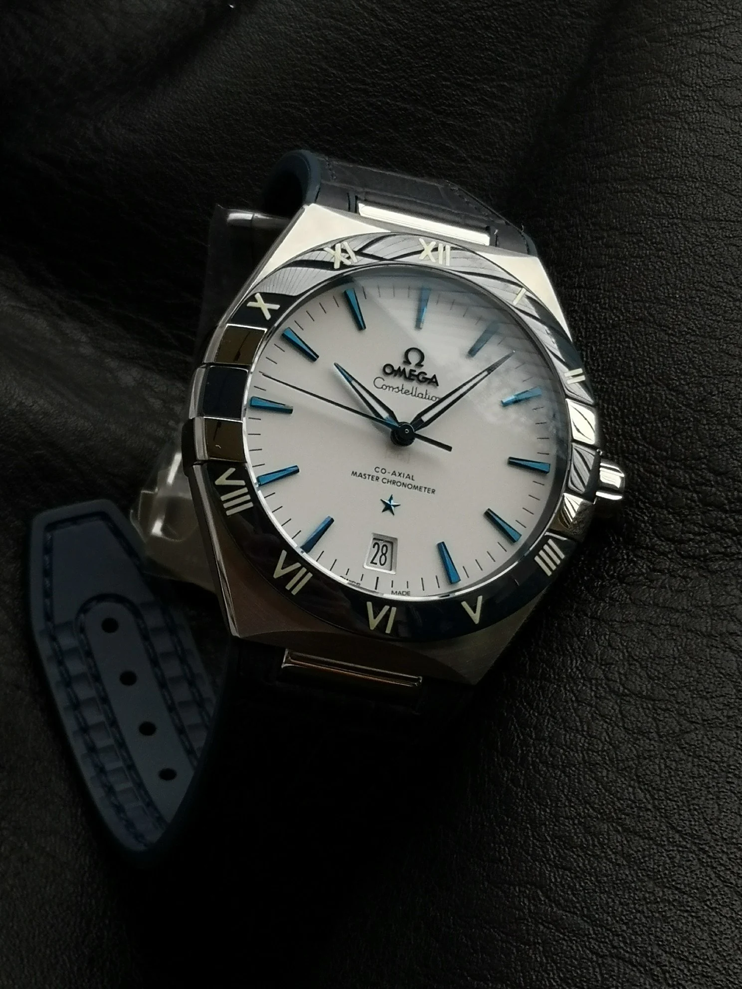 Omega Constellation 131.33.41.21.04.001 — photographed off the sweep