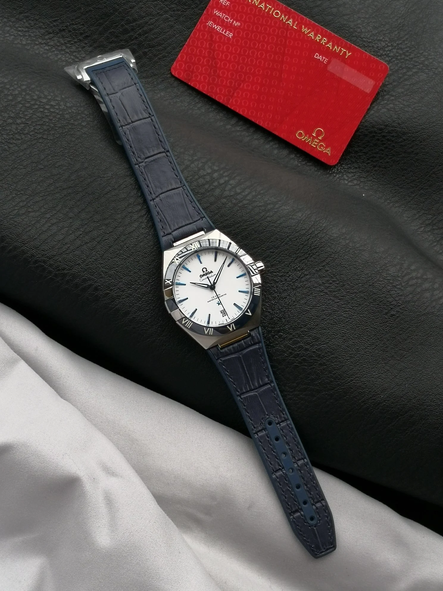 Omega Constellation 131.33.41.21.04.001 — photographed off the sweep