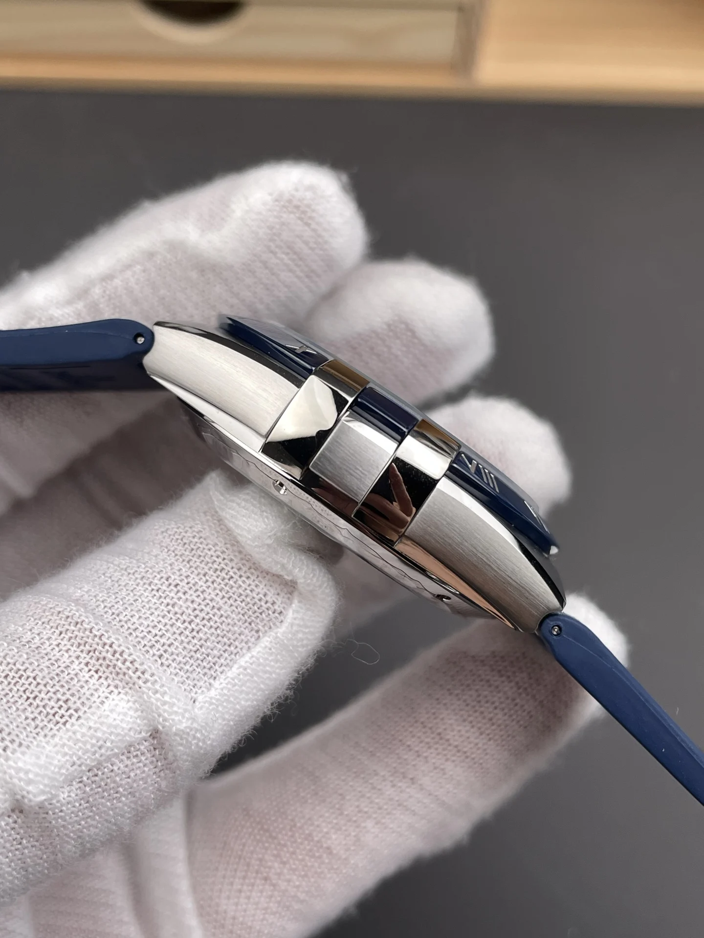 Omega Constellation Ceramic Blue Dial 41mm — photographed off the sweep
