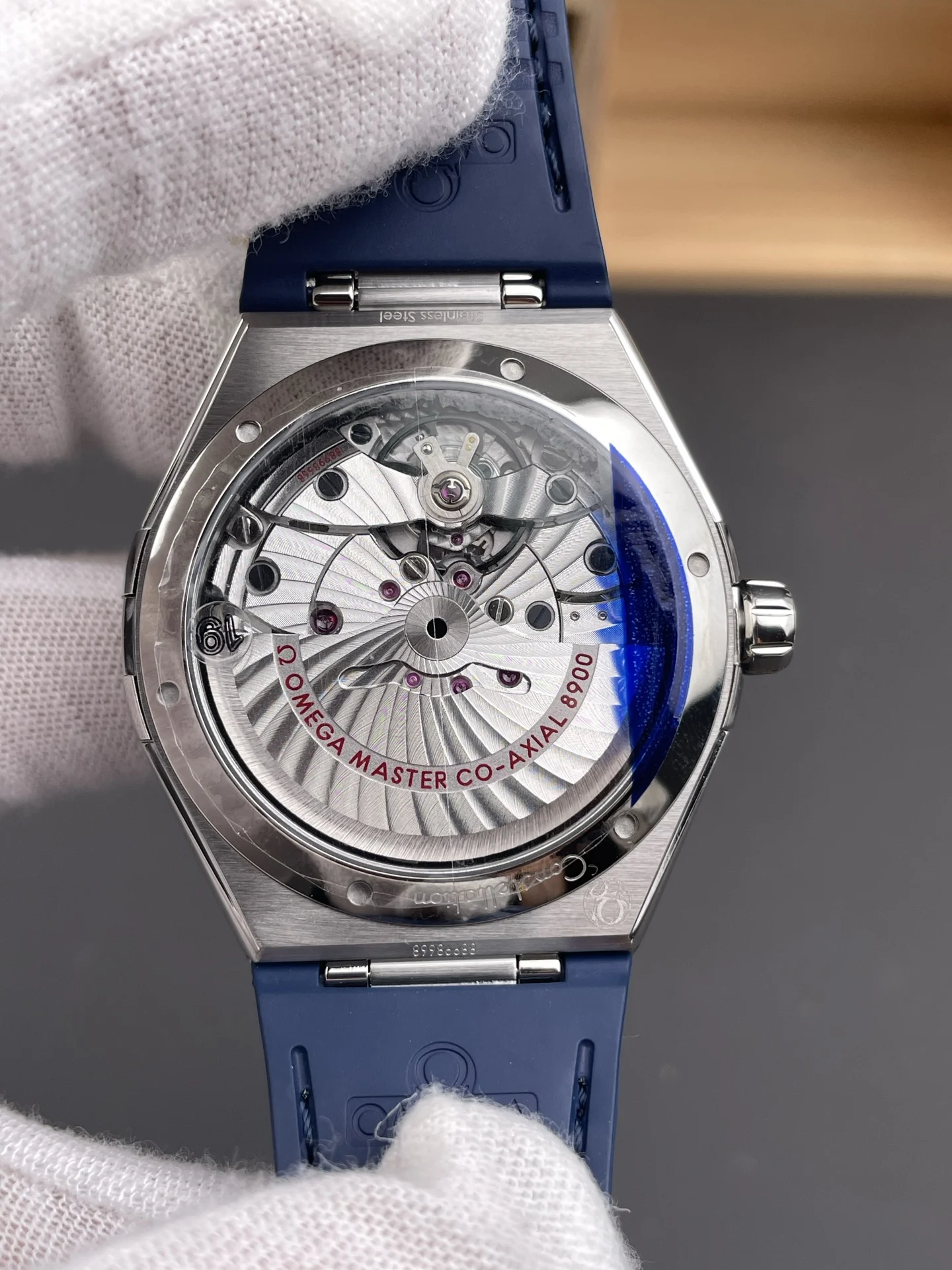 Omega Constellation Ceramic Blue Dial 41mm — photographed off the sweep