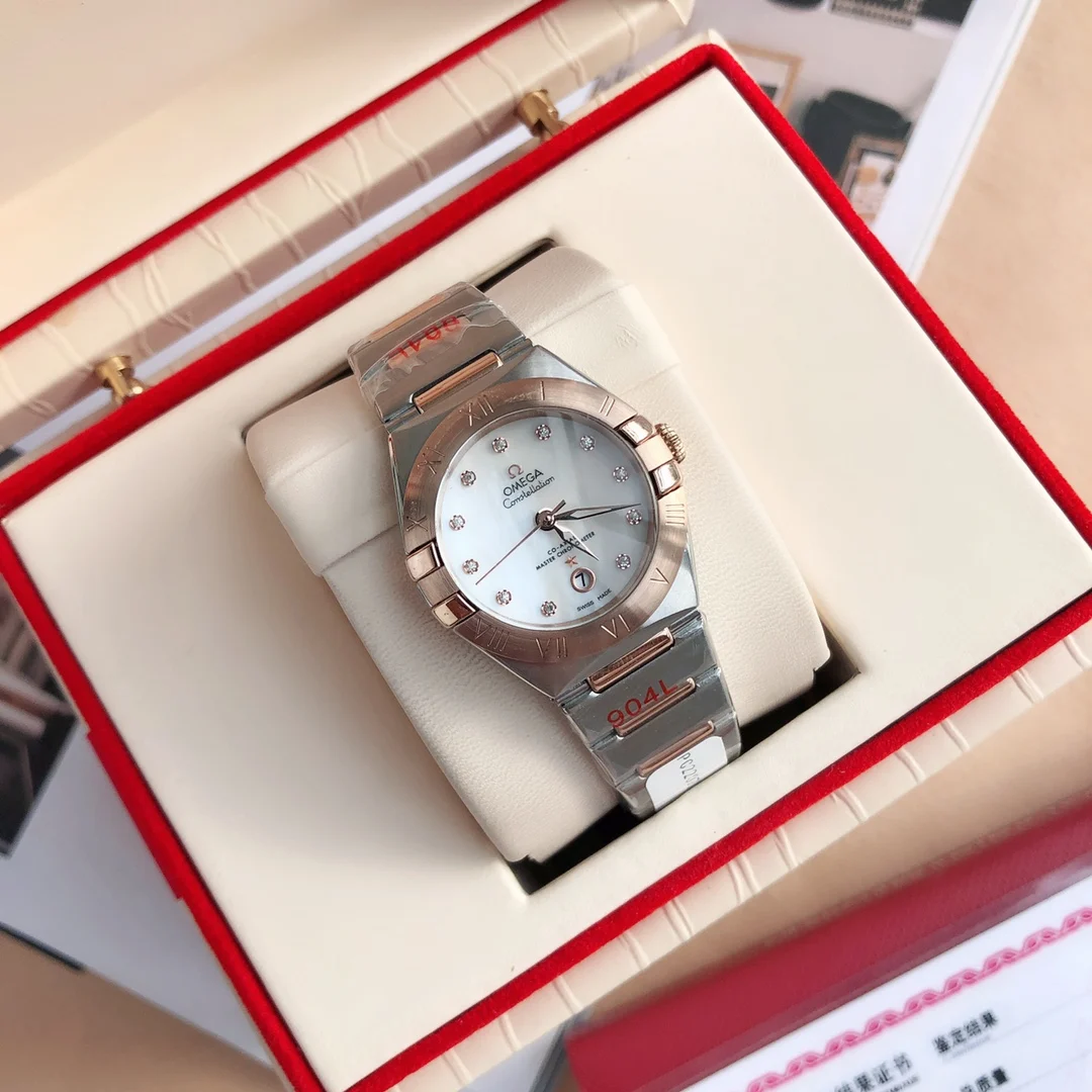 Omega Constellation Diamond-Set 27mm — photographed off the sweep