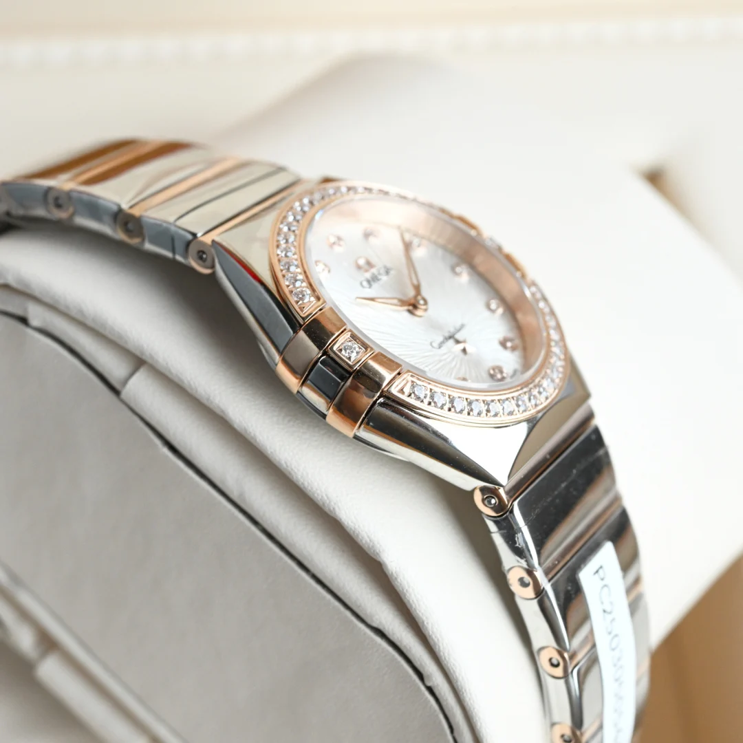 Omega Constellation Diamond-Set 28mm — photographed off the sweep