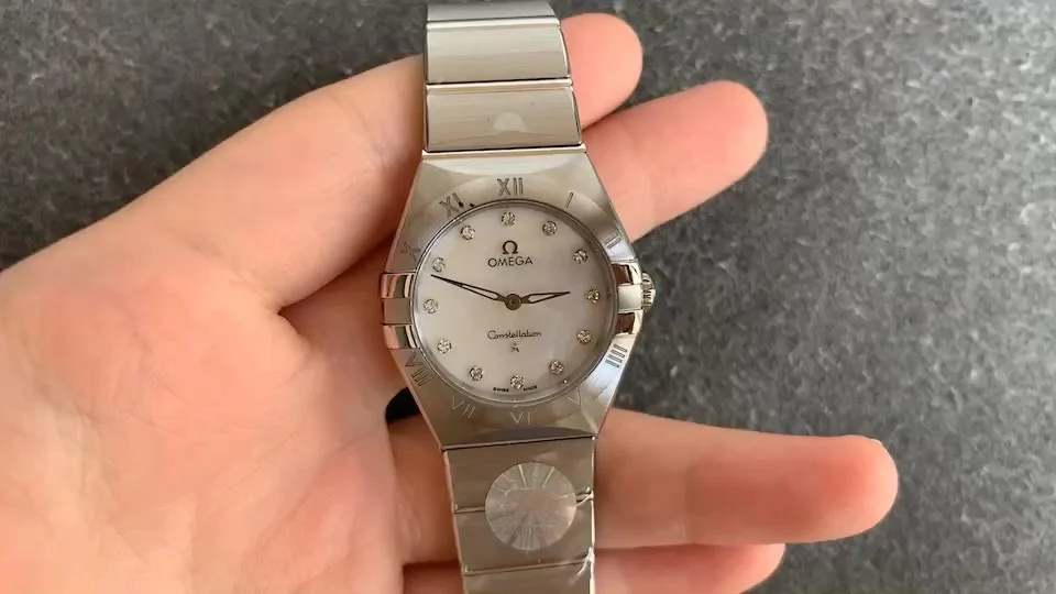 Omega Constellation Red Dial 28mm — photographed off the sweep